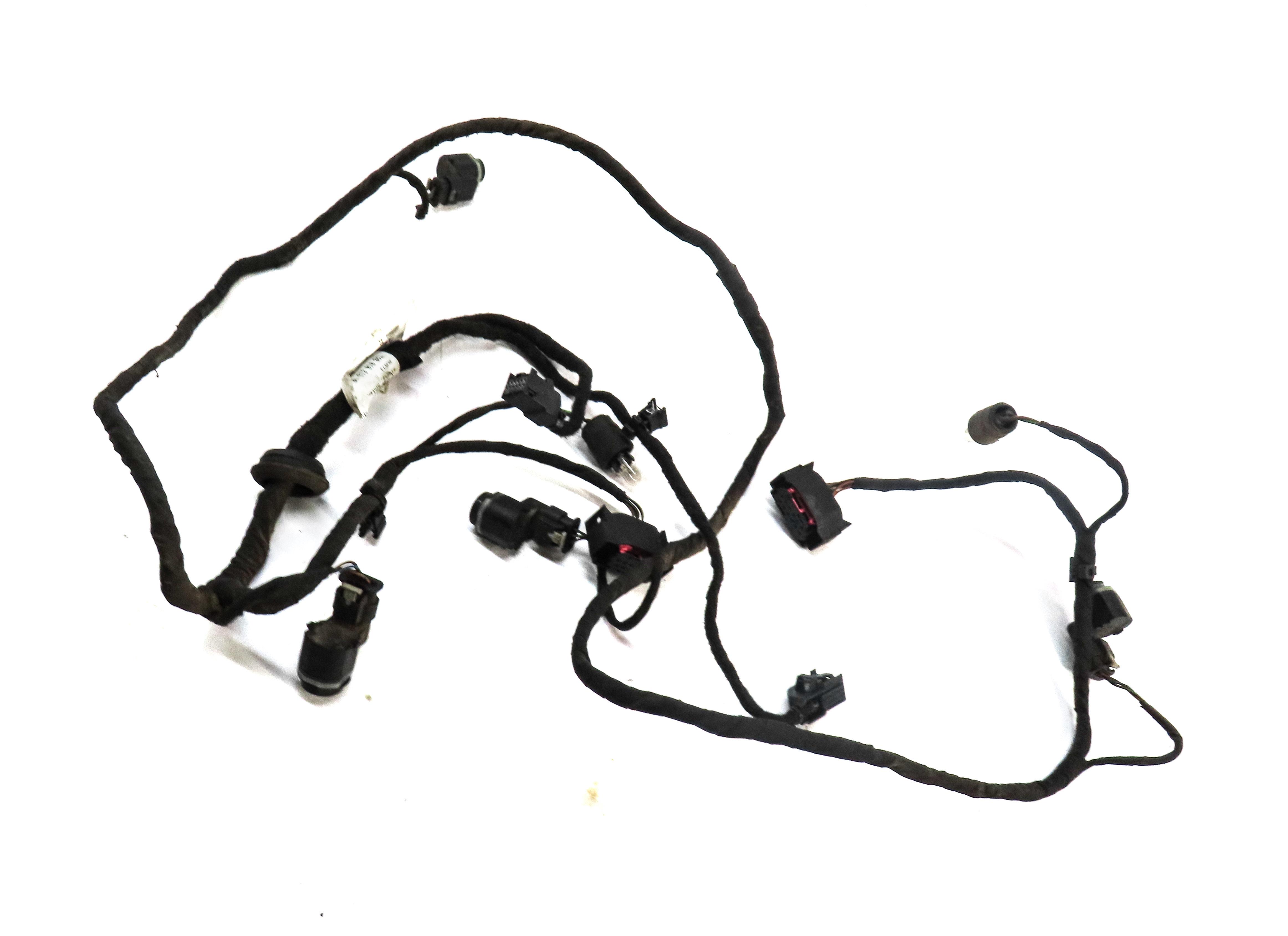 2012 AUDI A7 (C7 4G8) REAR PARK ASSIST PDC SENSOR SET 4 (BLACK) w/ WIRE HARNESS — exact item pictured