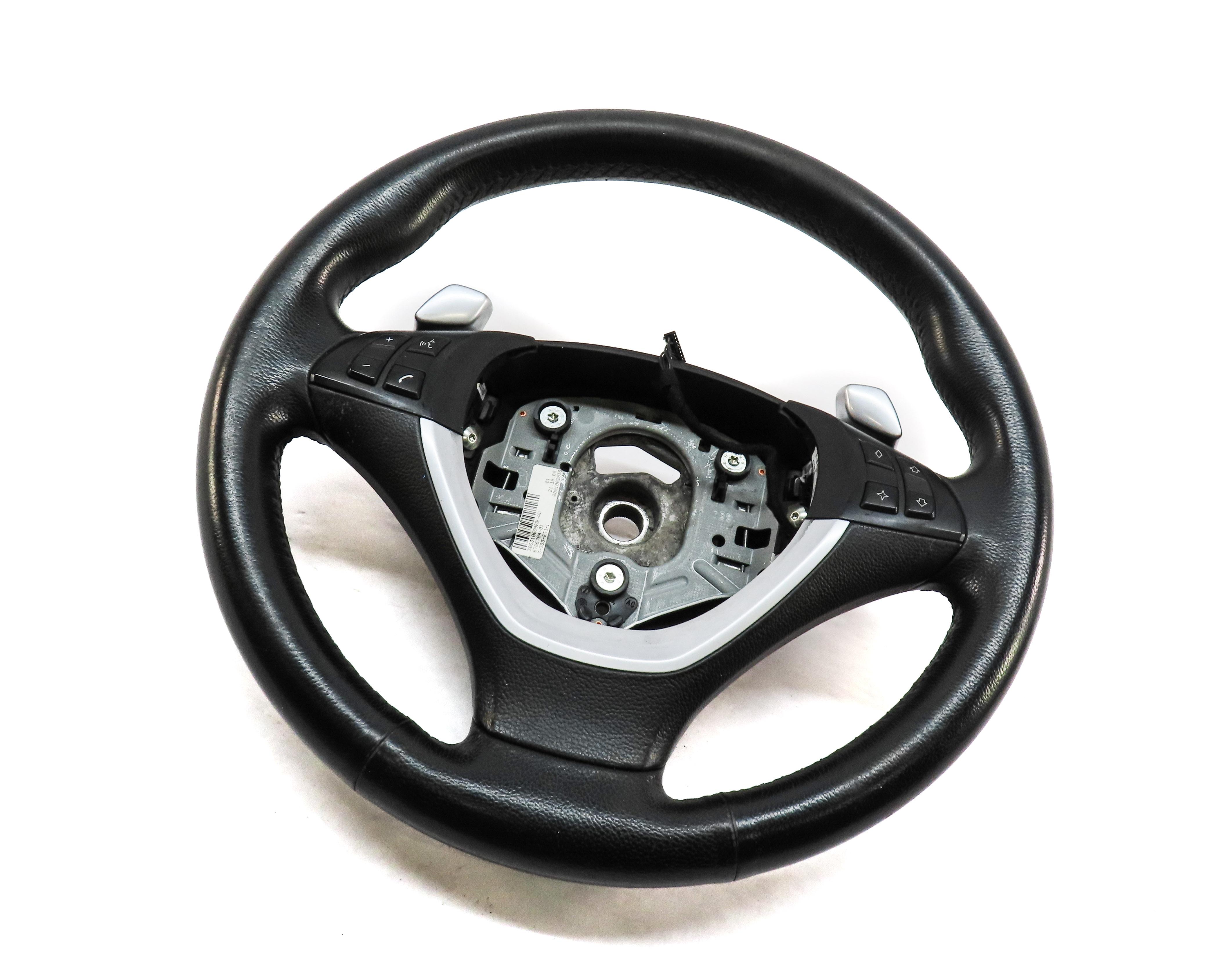 2008-2014 BMW X6 (E71) LEFT DRIVER SPORT STEERING WHEEL w/ PADDLES & SWITCHES — exact item pictured