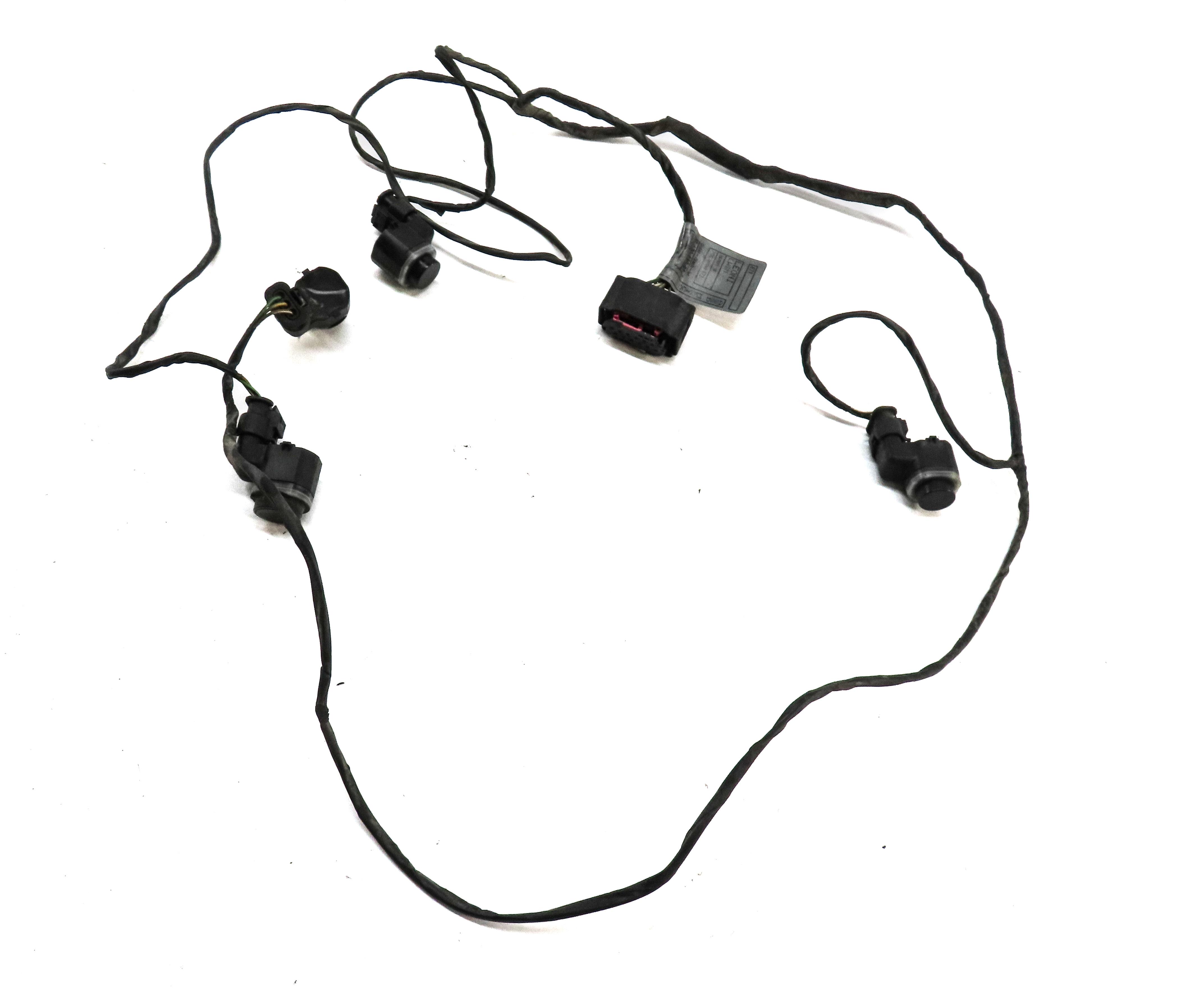 2009 BMW X6 (E71) REAR PARK DISTANCE PDC SENSOR SET 4 (BLACK 2) w/ WIRE HARNESS — exact item pictured