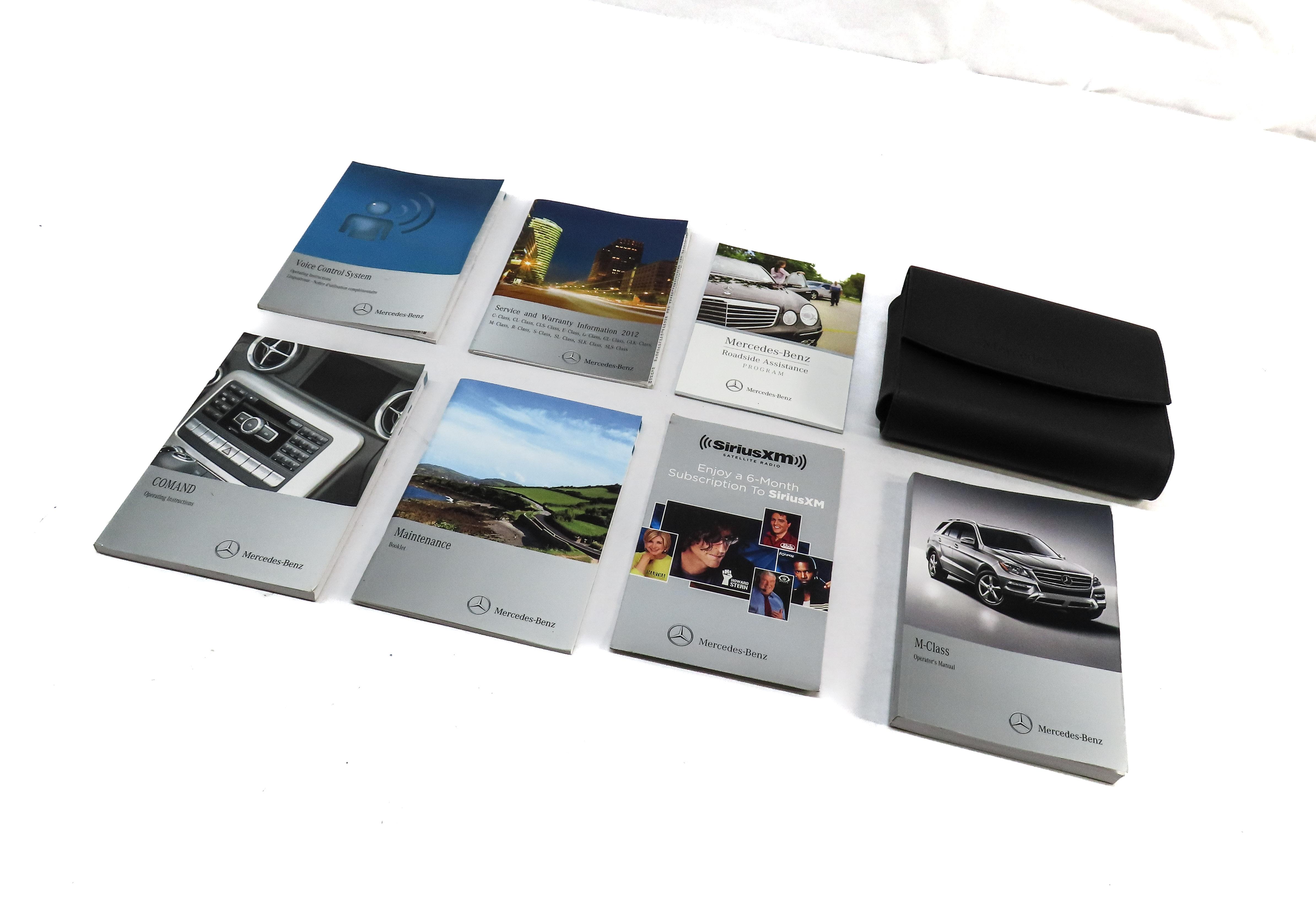 2012 MERCEDES ML350 (W166) OWNERS MANUAL BOOKLET SET 7 w/ CARRYING CASE (BLACK) — exact item pictured