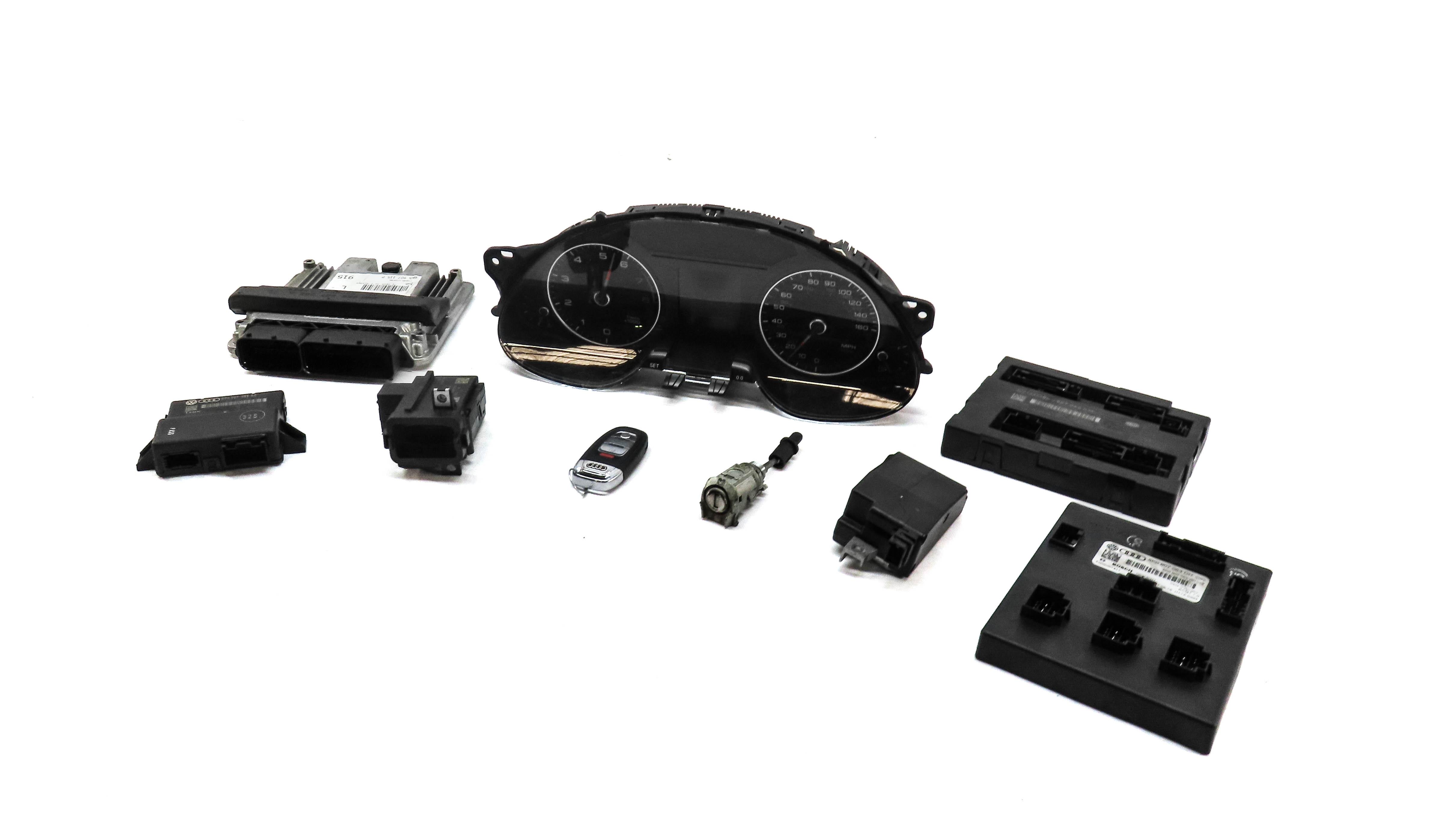 2016 AUDI A4 A5 (B8 8K 8T) 2.0L CAED ENGINE BODY MODULE SPEEDOMETER LOCK KEY SET — exact item pictured
