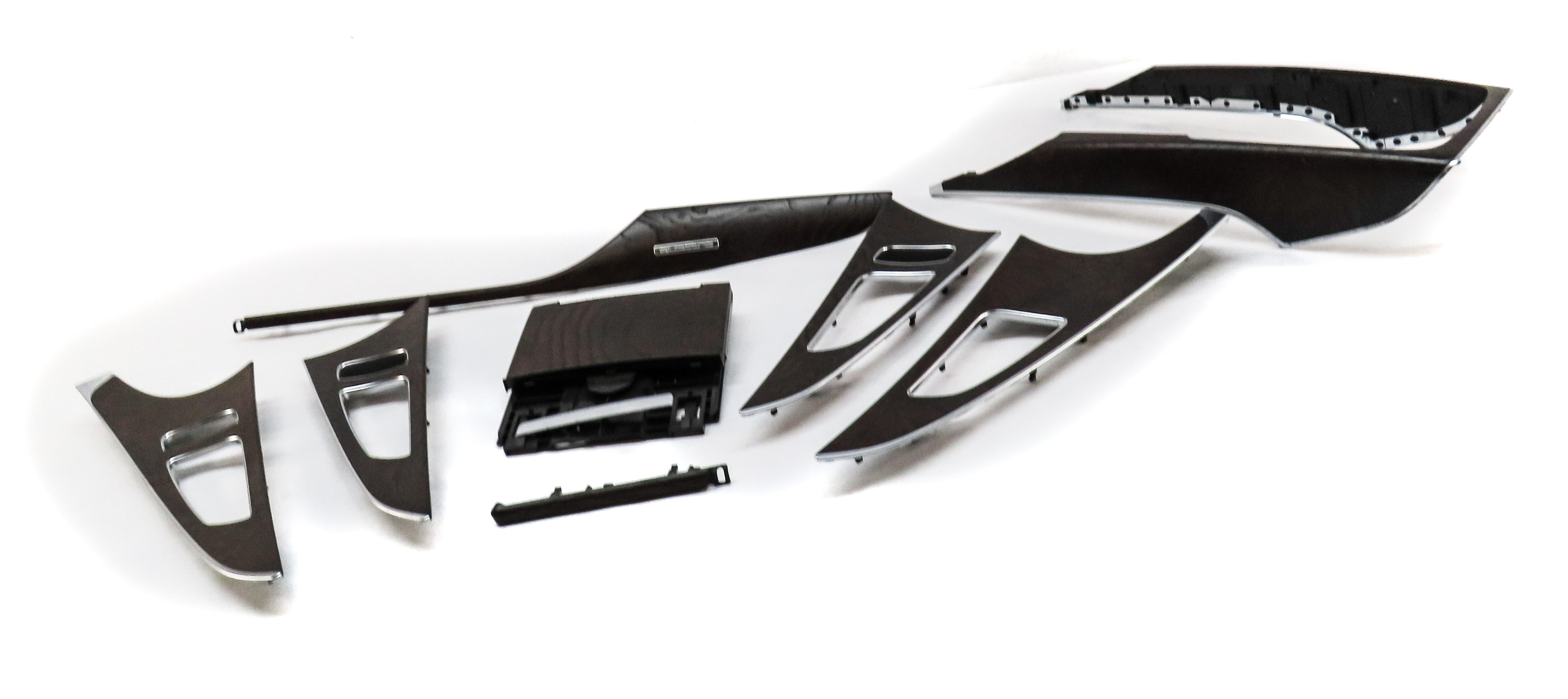 2013 AUDI A6 (C7) FRONT REAR LEFT RIGHT DOOR DASH CONSOLE FINE ASH WOOD TRIM SET — exact item pictured