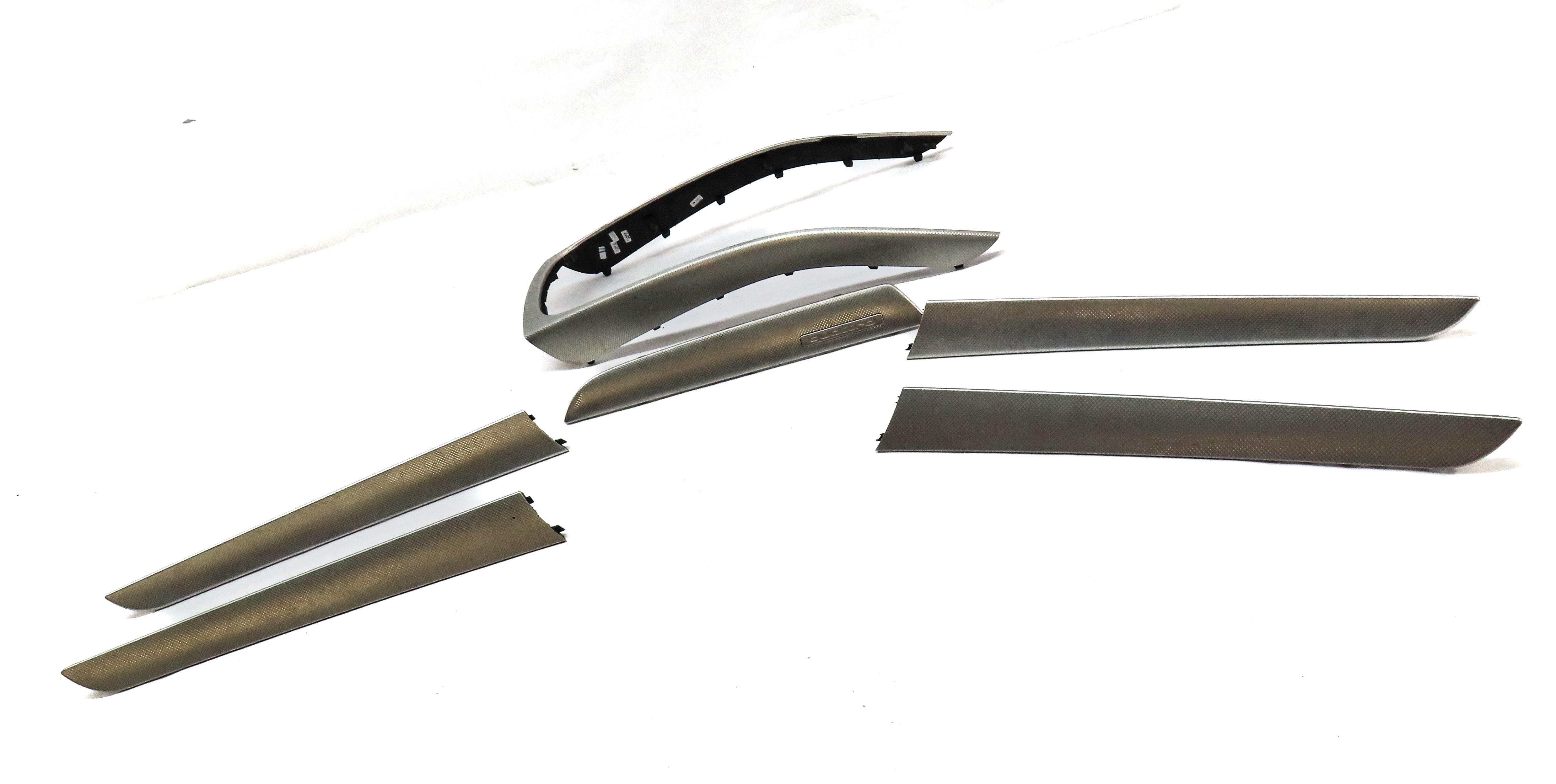 2015 AUDI A4 B8 FRONT REAR LEFT RIGHT DOOR DASH CONSOLE ALUMINUM TRIGON TRIM SET — exact item pictured