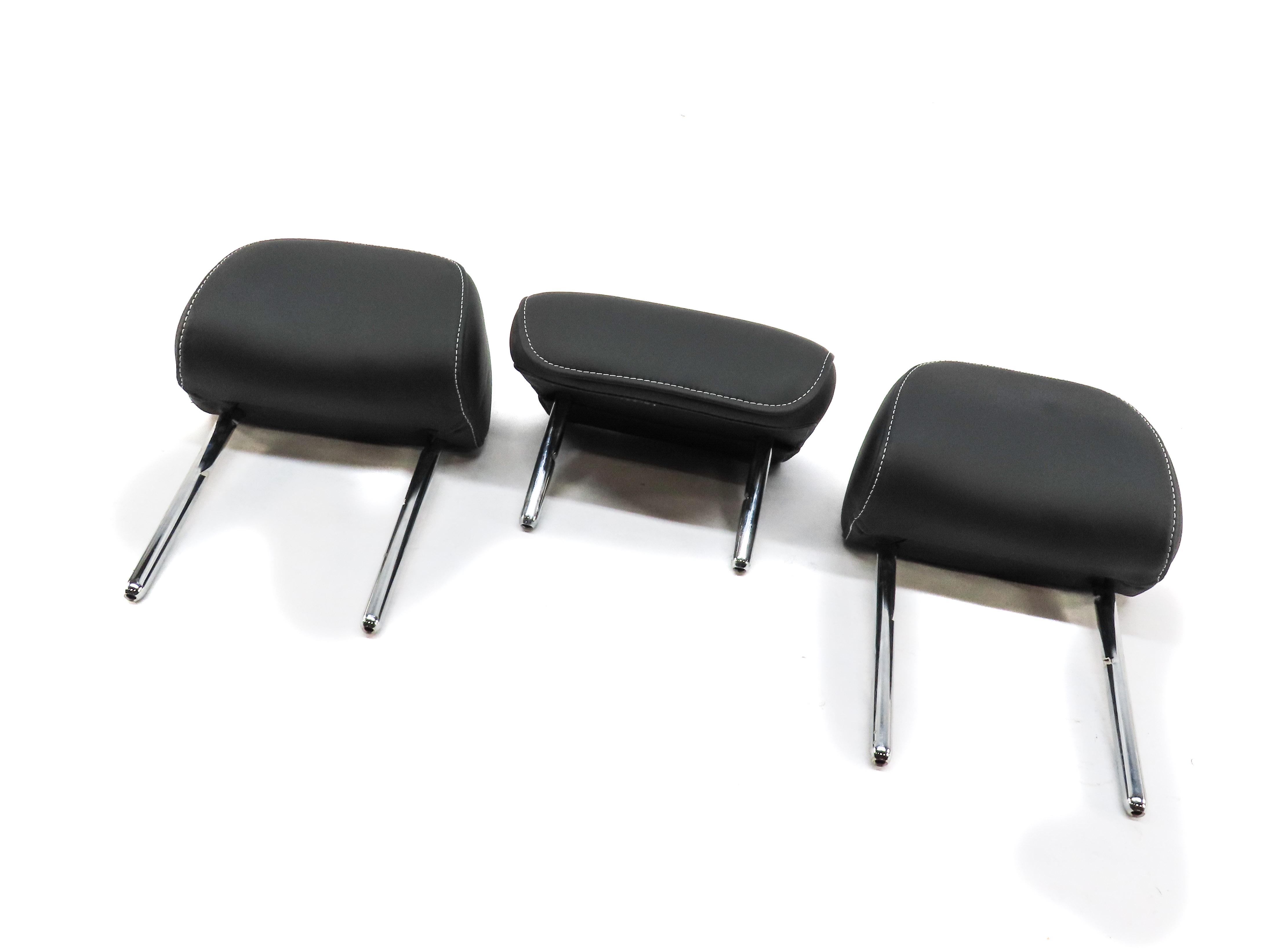 13-16 AUDI A4 S4 (B8 8K) REAR LEFT RIGHT & CENTER SEAT HEADREST SET 3 (BLACK) — exact item pictured