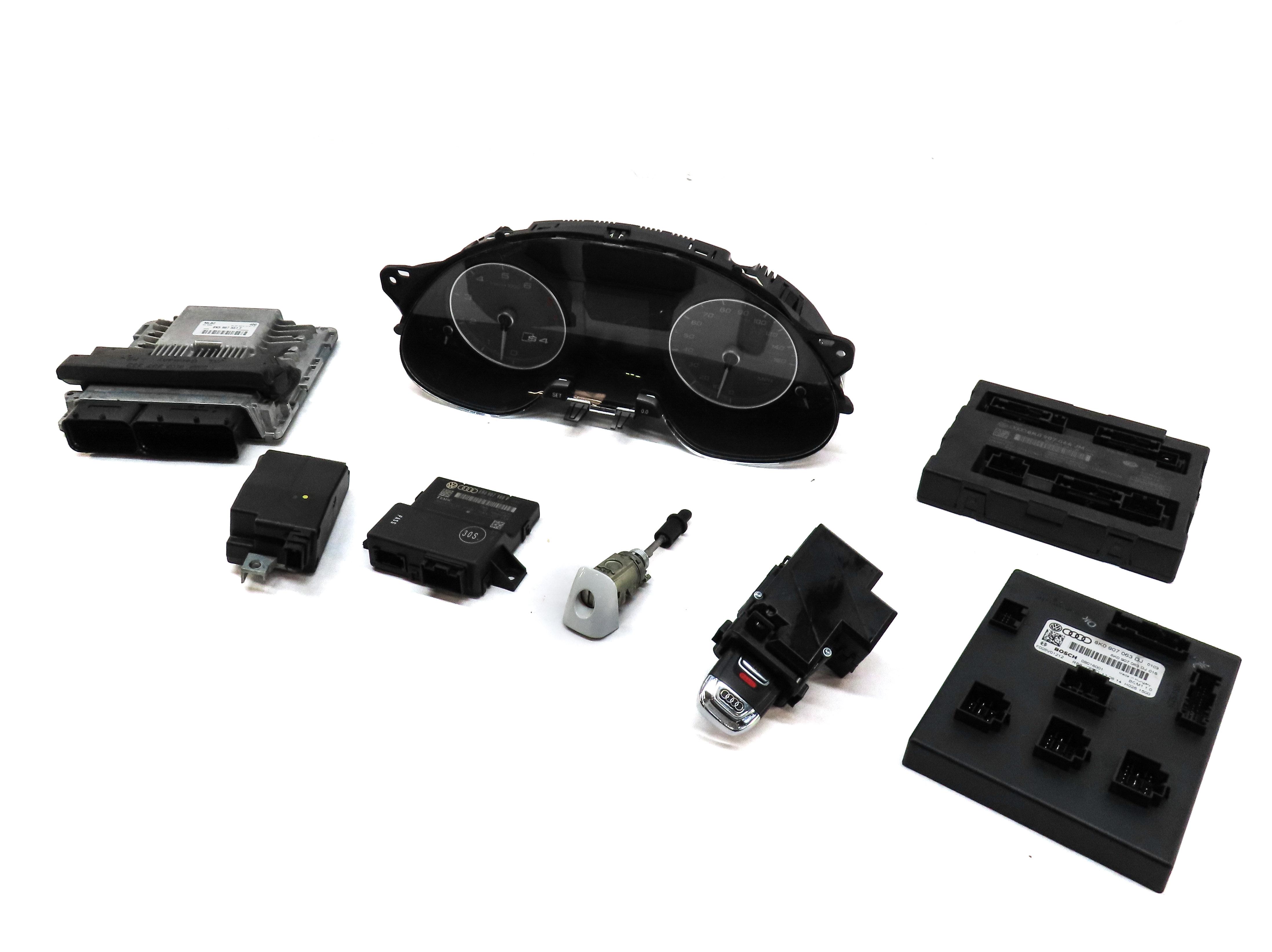 13-16 AUDI S4 B8 8K 3.0L SUPER CTUB BODY ENGINE MODULE LOCK KEY SET SPEEDOMETER — exact item pictured