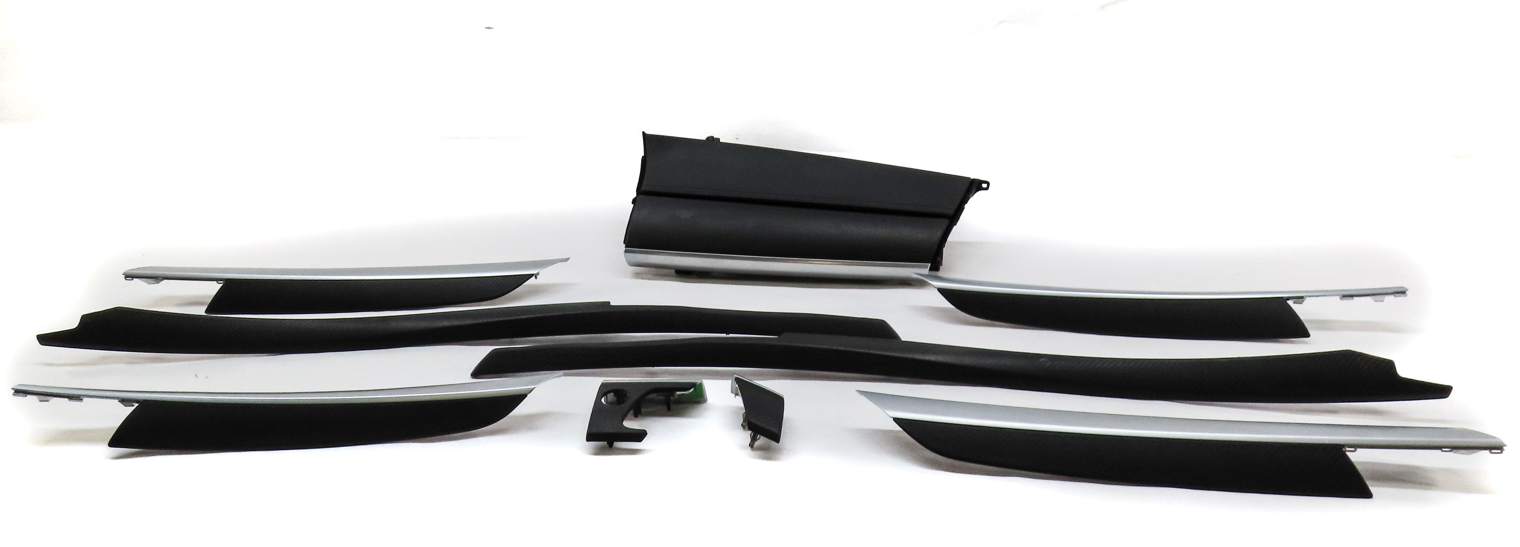 13 BMW X6M M (E71) FRONT REAR LEFT RIGHT DOOR DASH CONSOLE CARBON FIBER TRIM SET — exact item pictured