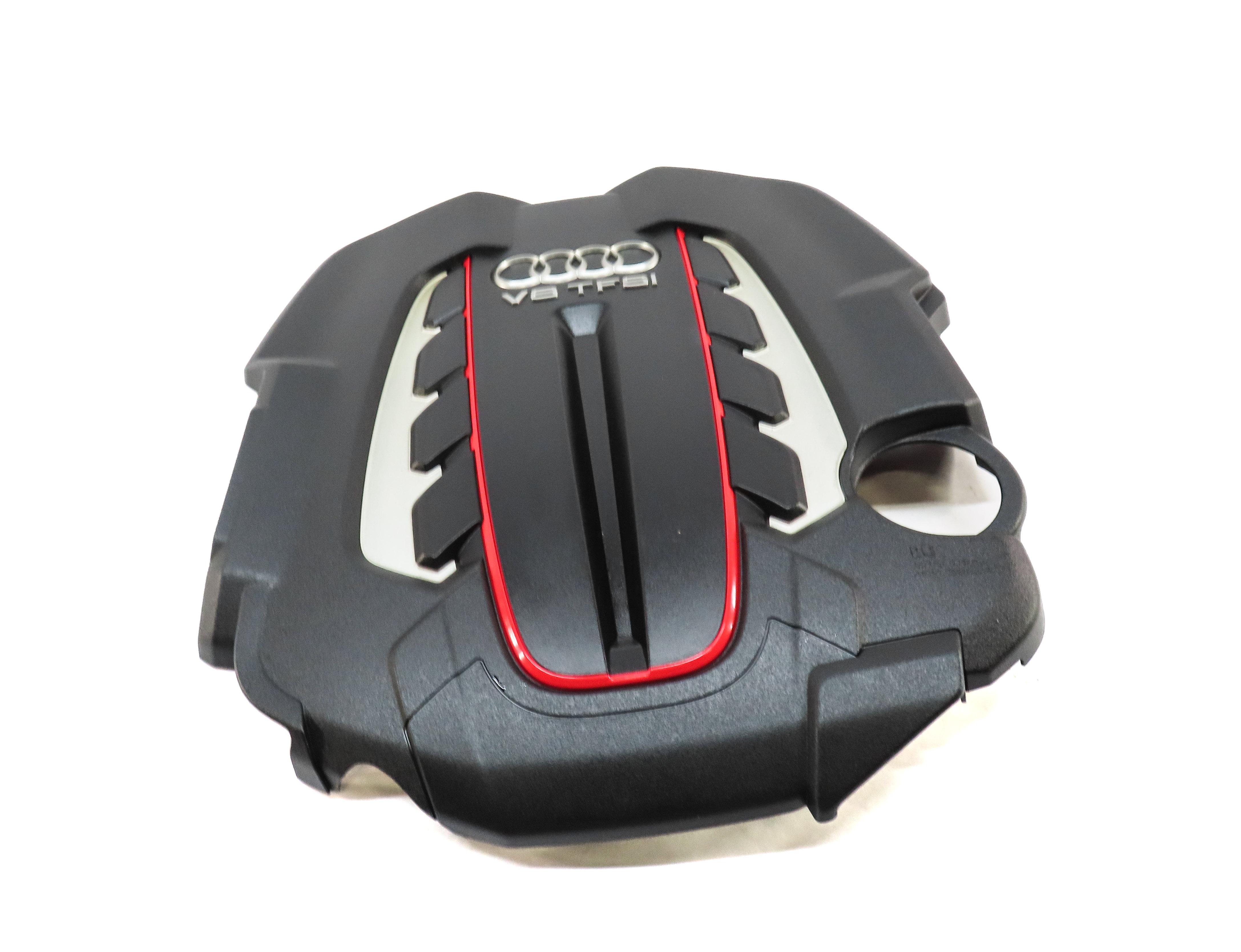 2013-2018 AUDI S6 S7 (C7) 4.0L V8 ENGINE TFSI ENGINE COVER TRIM (BLACK & RED) — exact item pictured