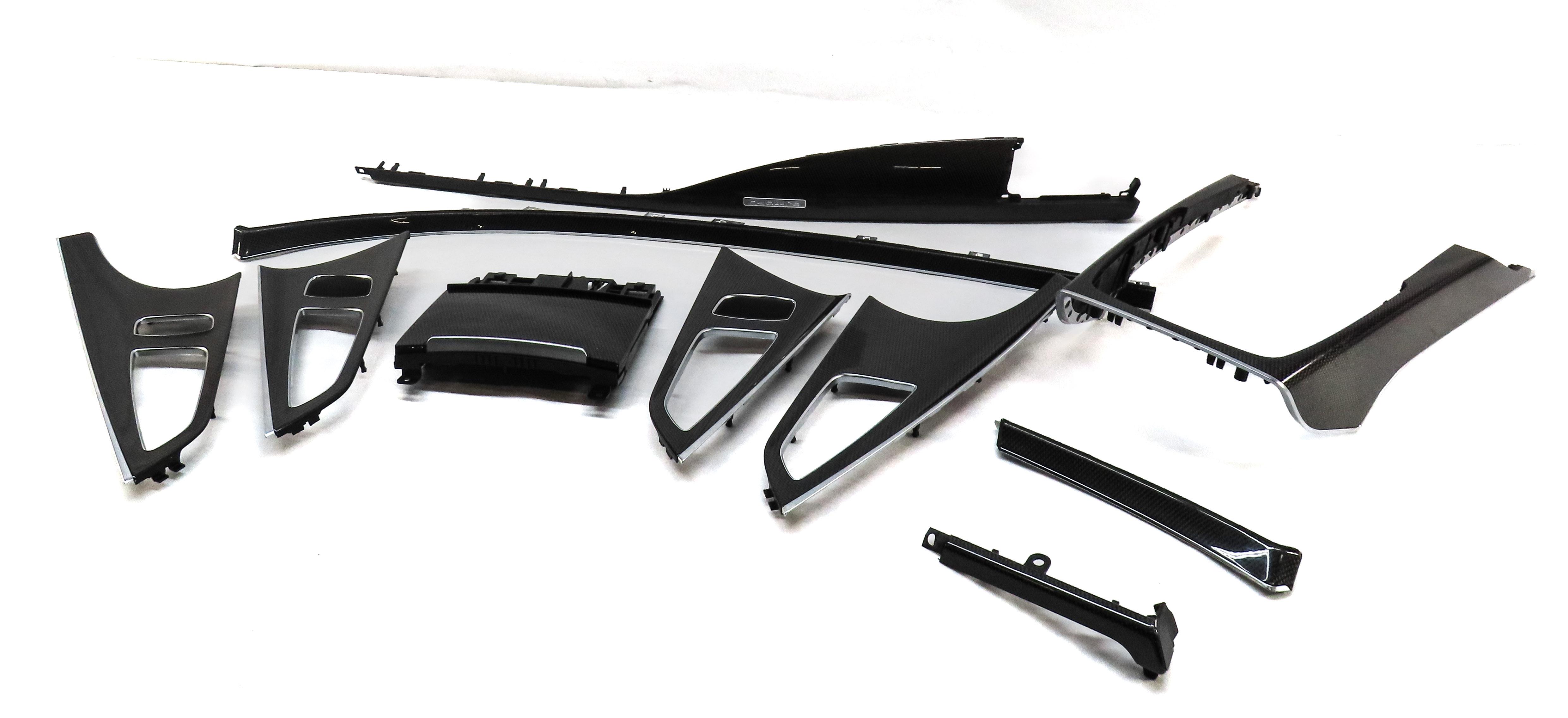 2013 AUDI S7 C7 FRONT REAR LEFT RIGHT DOOR DASH CONSOLE CARBON FIBER TRIM SET 10 — exact item pictured