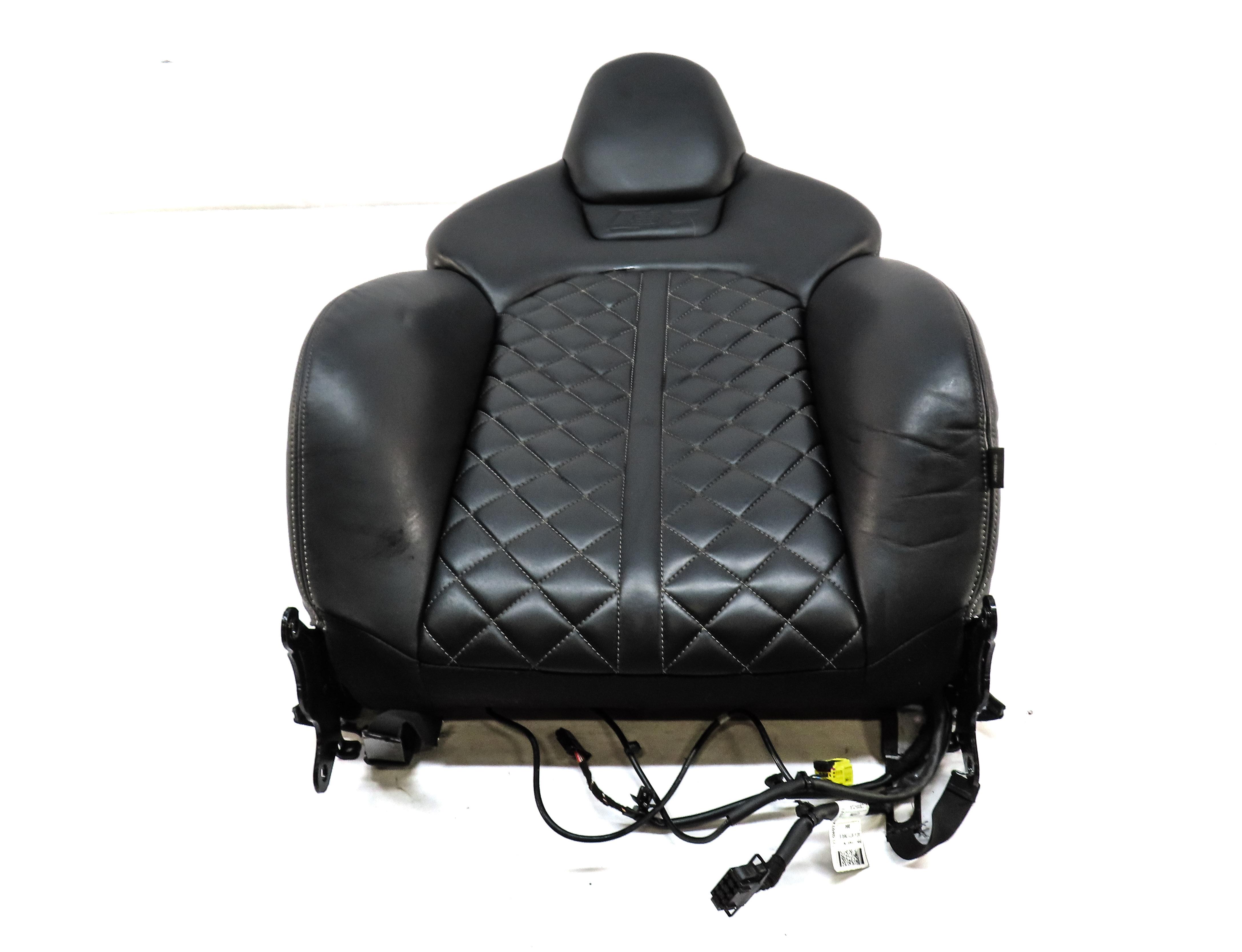 2013 AUDI S7 (C7) FRONT LEFT UPPER S-LINE SPORT HEAT SEAT CUSHION BLACK & SILVER — exact item pictured