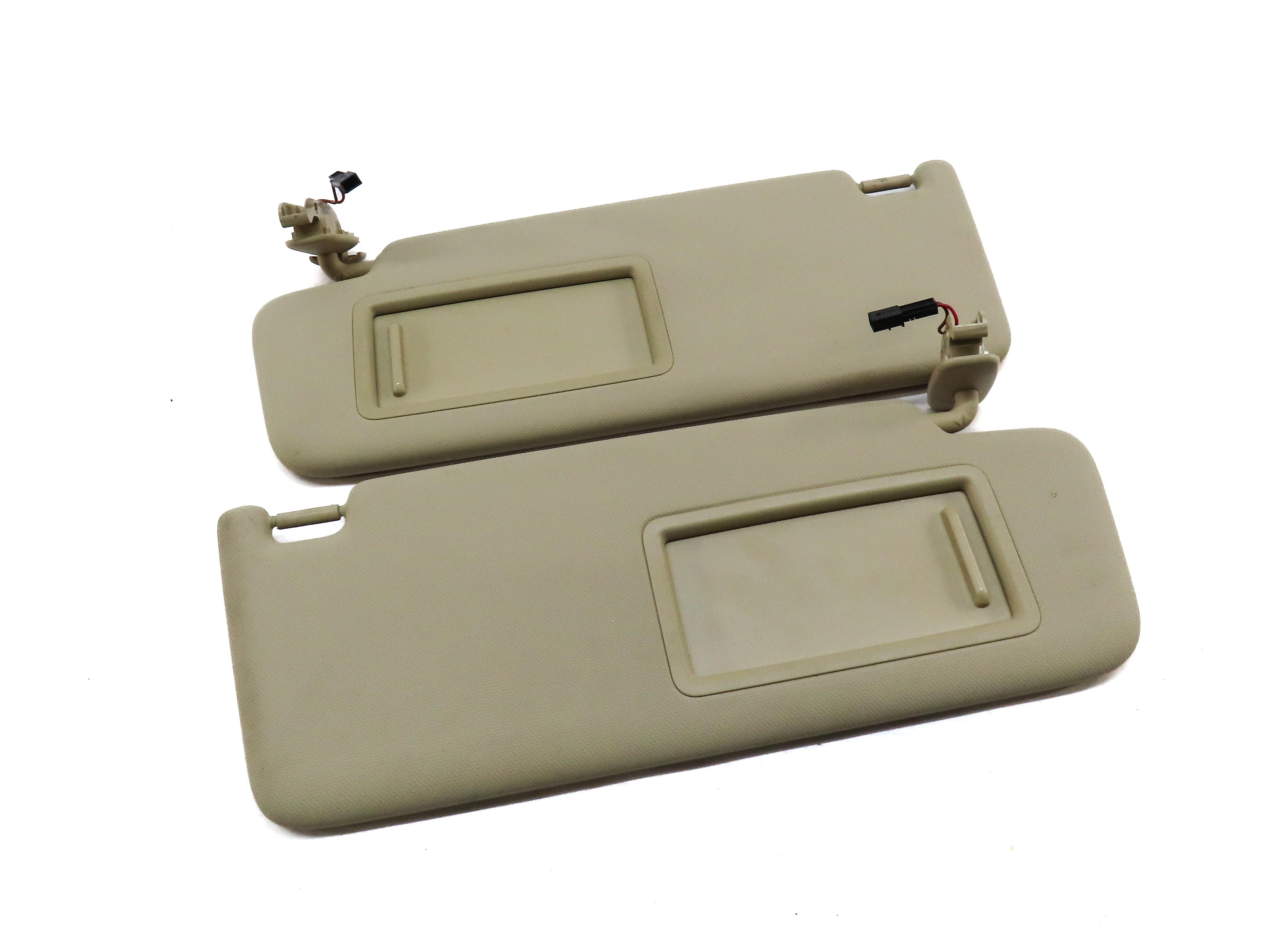 17-19 AUDI A4 (B9 8W) FRONT LEFT & RIGHT SUNVISOR SUN VISOR SHADE SET (BEIGE) — exact item pictured