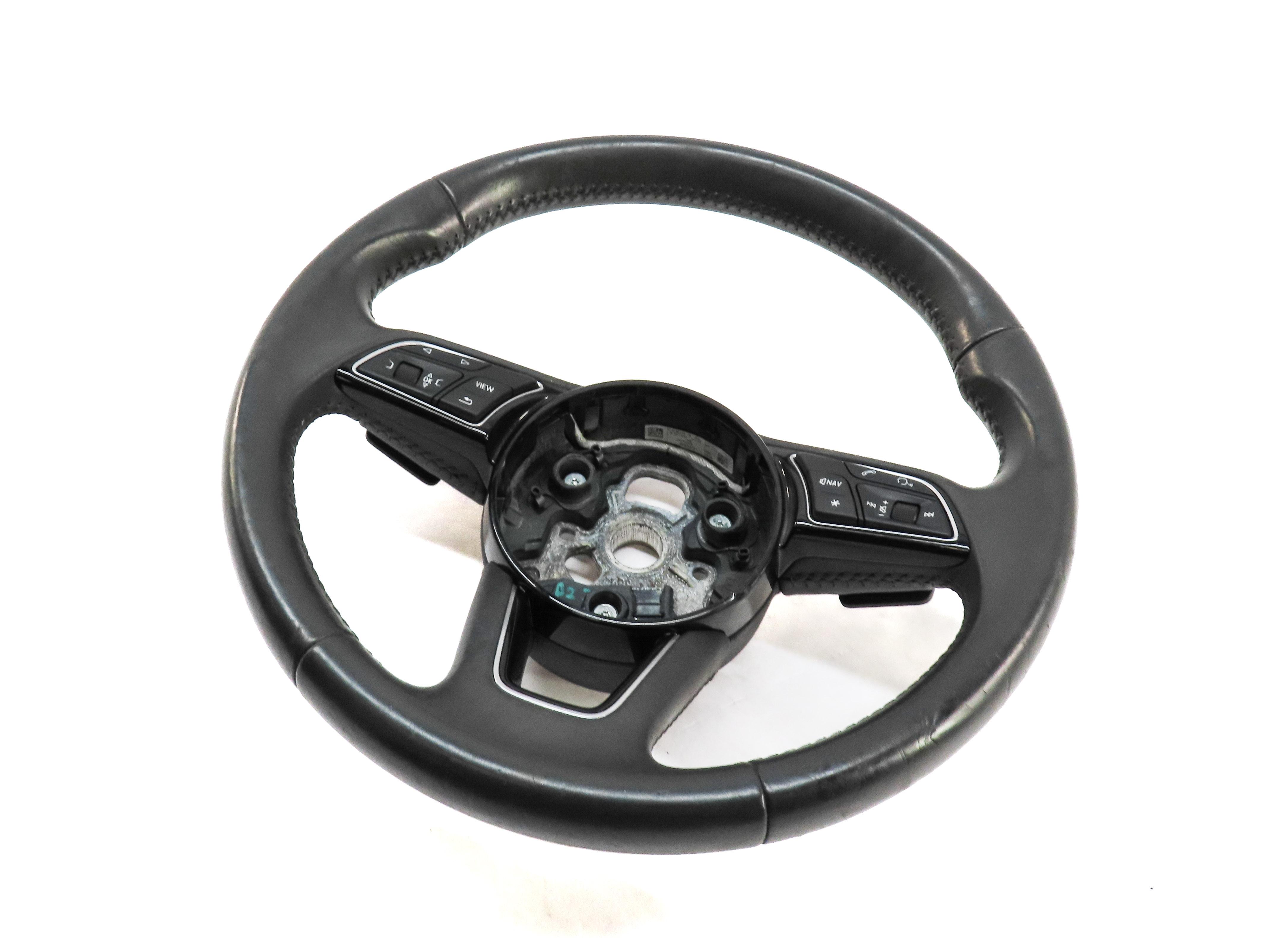 2018 AUDI A4 (B9 8W) DRIVER 3 SPOKE NON SPORT STEERING WHEEL w/ SWITCHES PADDLES — exact item pictured