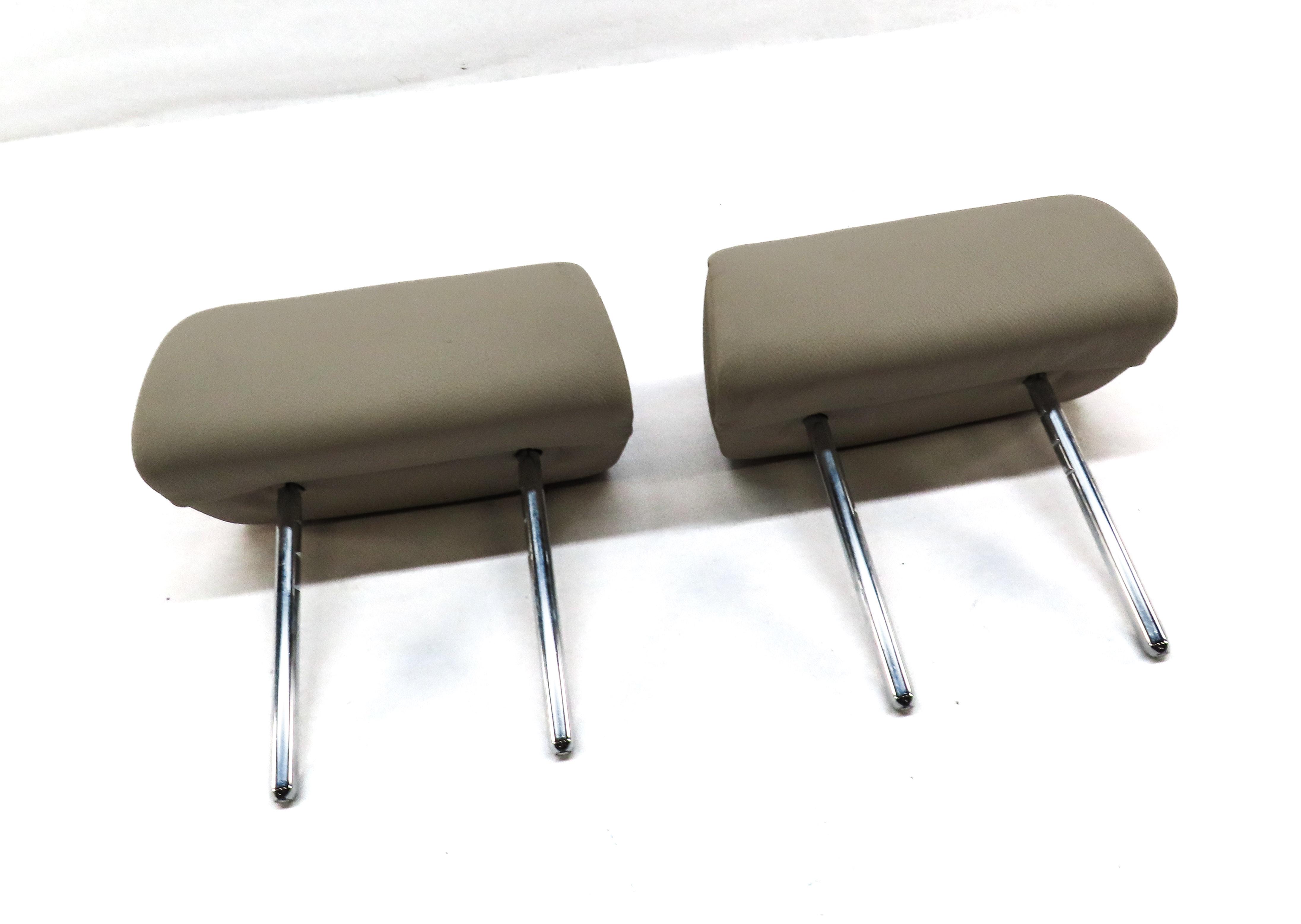 10-13 BMW X5 (E70) REAR LEFT & RIGHT 2ND ROW SEAT HEADREST SET 2 (OYSTER BEIGE) — exact item pictured