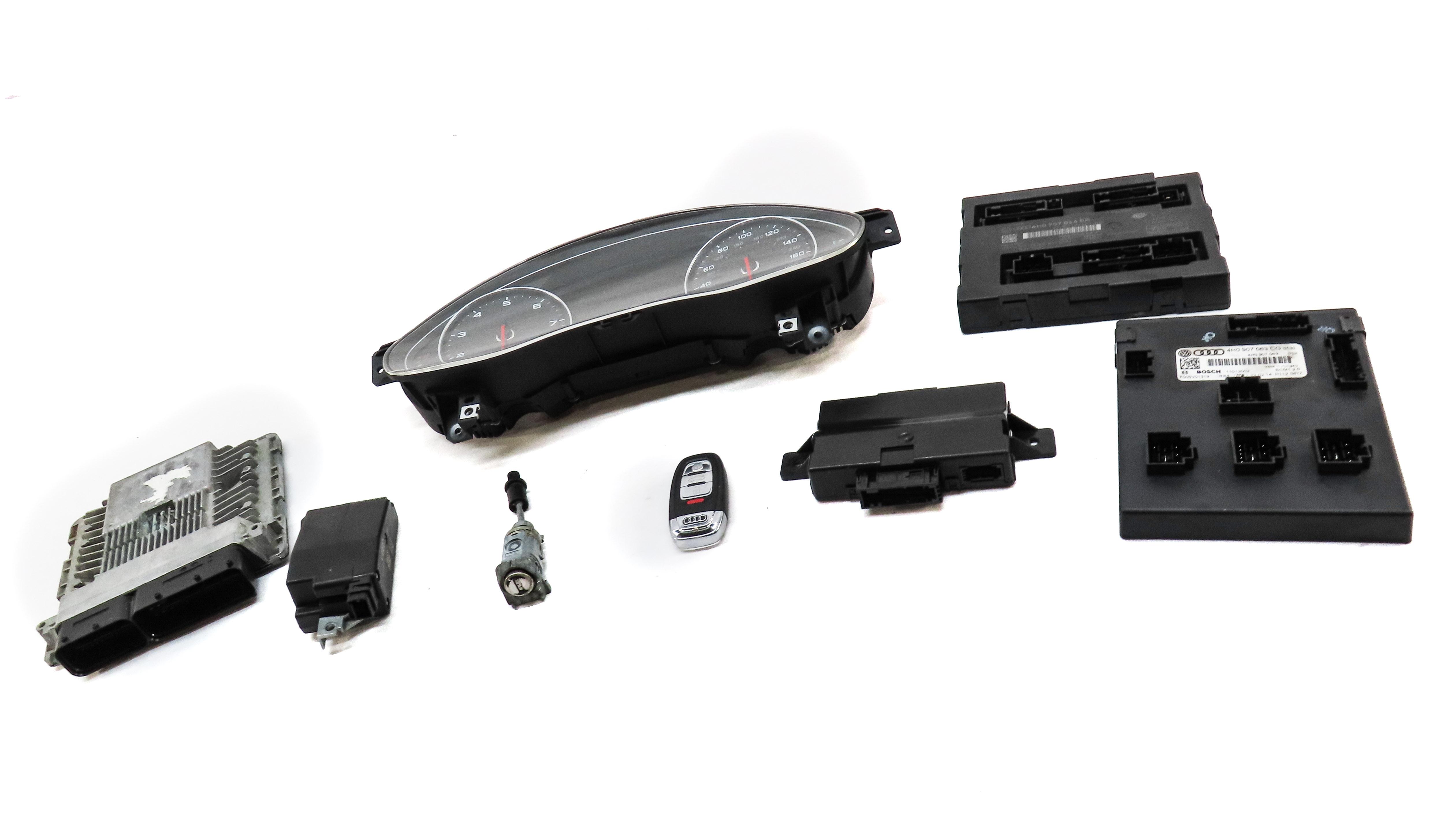 14 AUDI A6 C7 3.0L SUPER CTUA ENGINE BODY SPEEDOMETER IMMOBILIZER MODULE KEY SET — exact item pictured