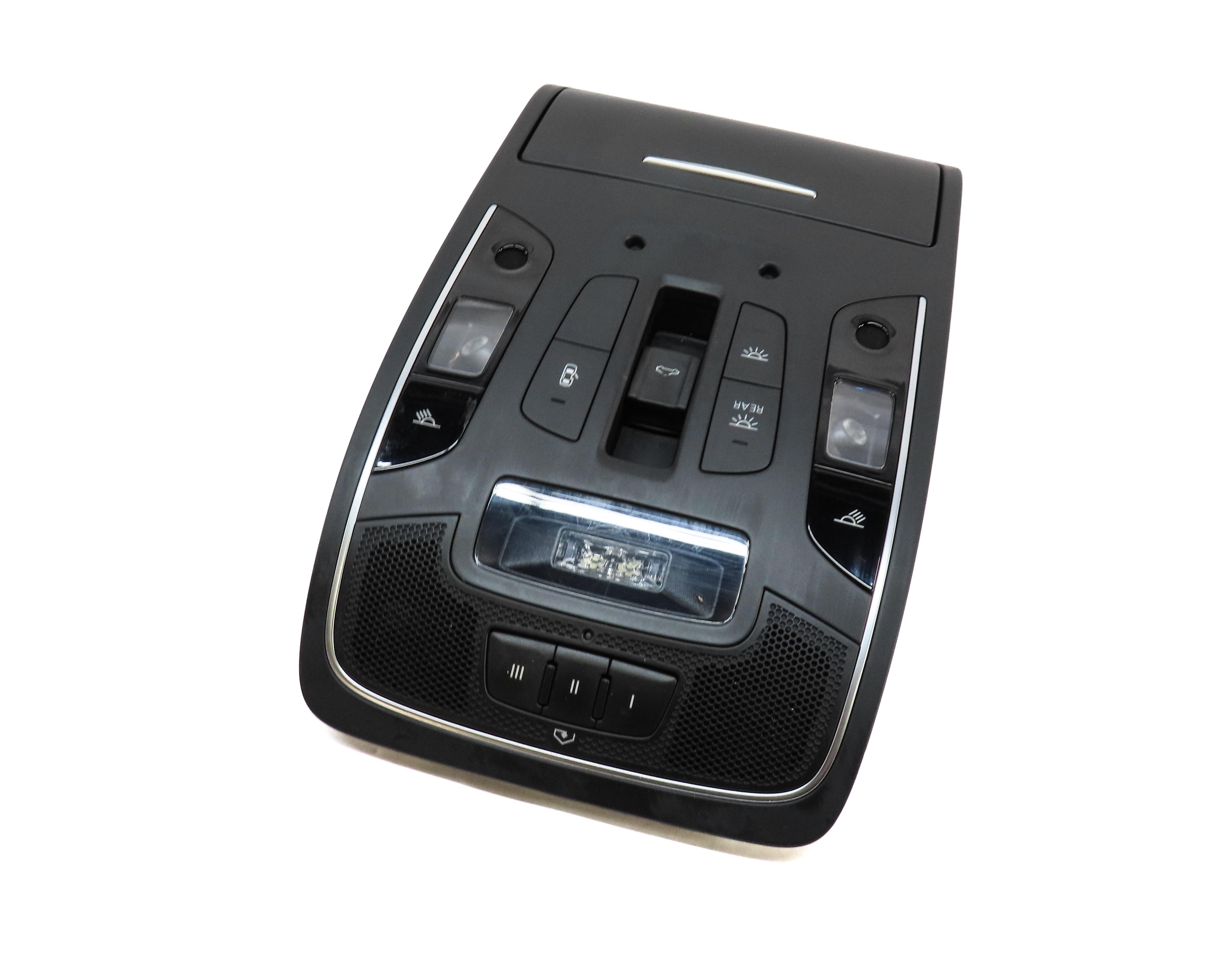 2013 AUDI S7 (C7) FRONT CENTER ROOF DOMELIGHT DOME LIGHT LAMP & SWITCHES (BLACK) — exact item pictured