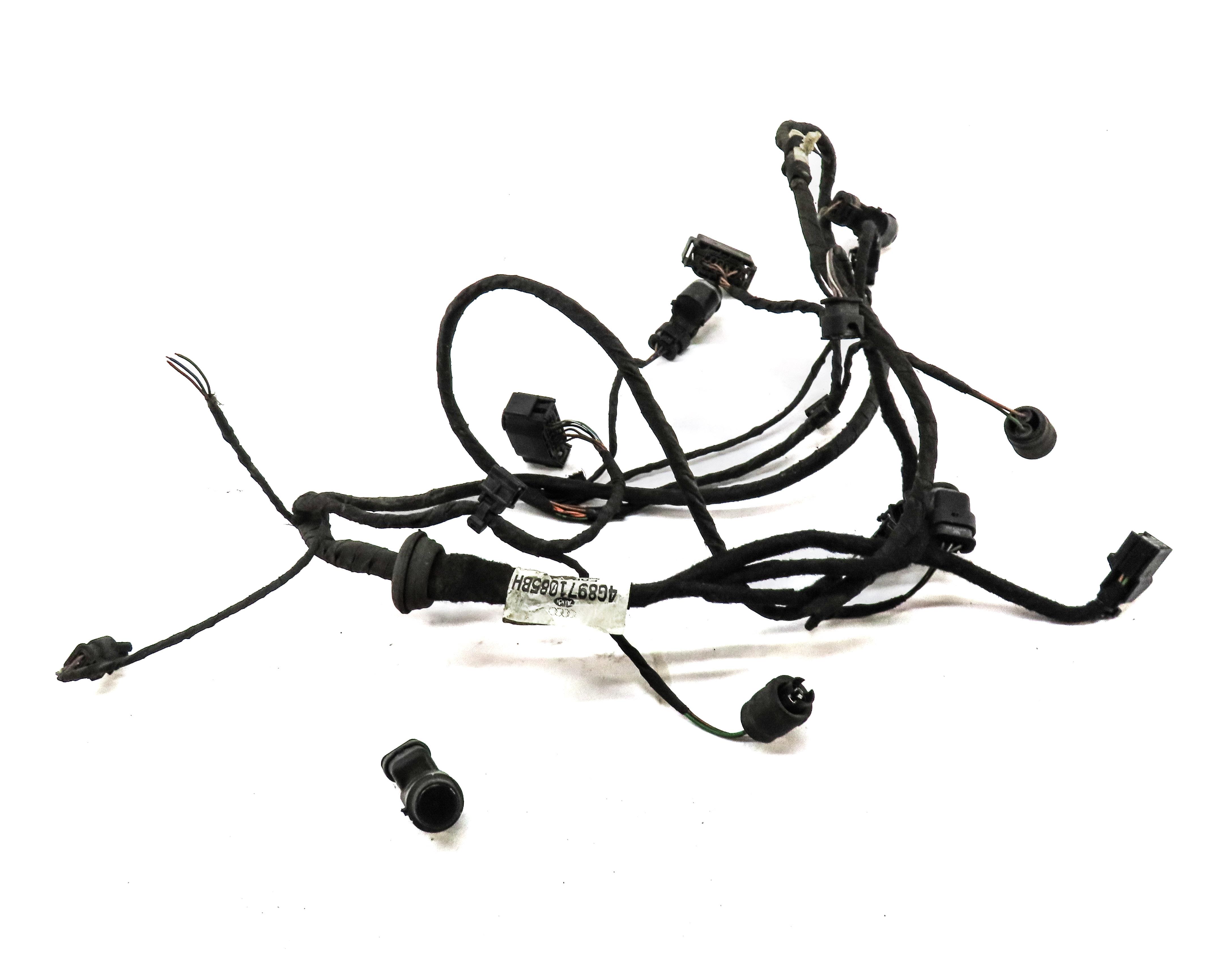 2013 AUDI S7 (C7) REAR PARK ASSIST PDC SENSOR SET4 (BLACK) w/ WIRING HARNESS — exact item pictured