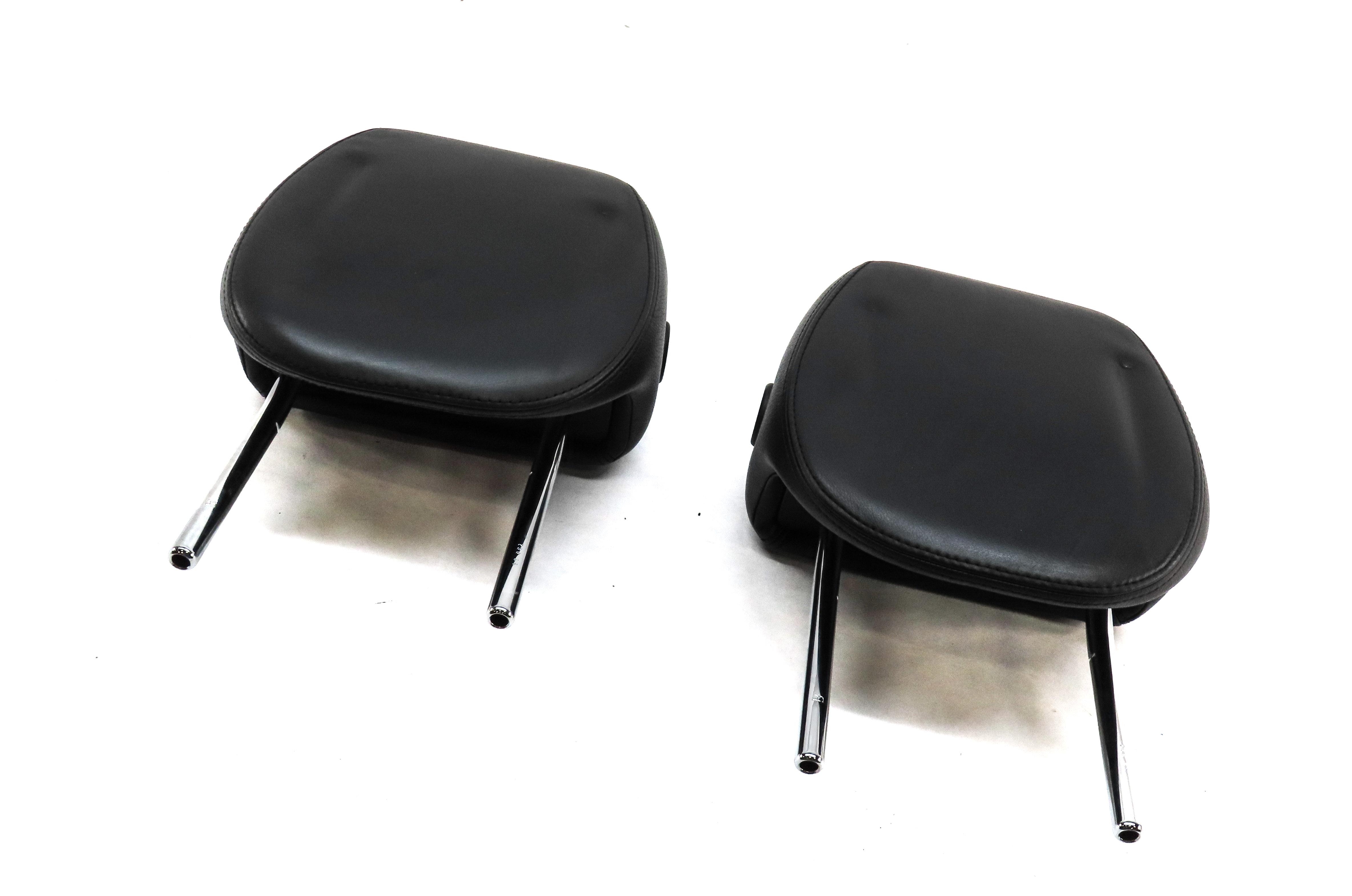 05-10 PORSCHE CAYENNE 955 957 FRONT LEFT DRIVER RIGHT SEAT HEADREST SET2 (BLACK) — exact item pictured