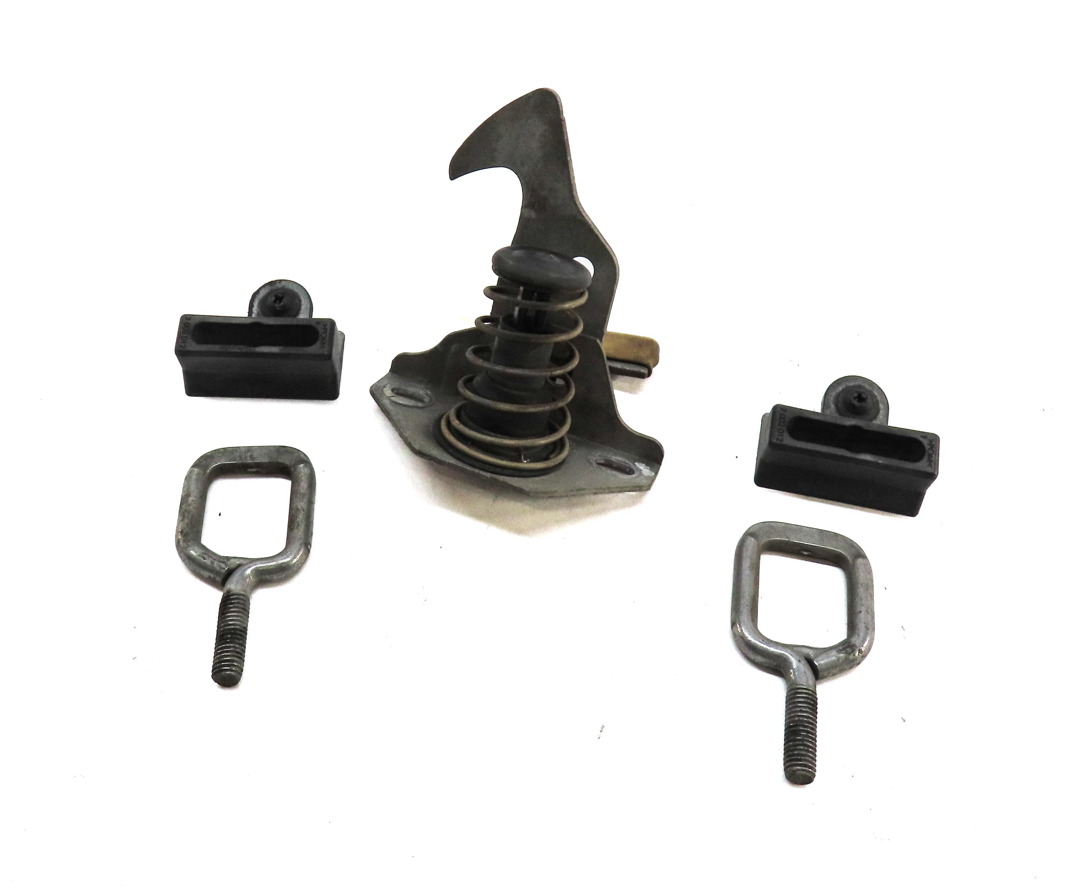 2010 BMW 335i (E90) FRONT HOOD SAFETY LATCH RELEASE HOOK LEVER & STRIKER LATCHES — exact item pictured