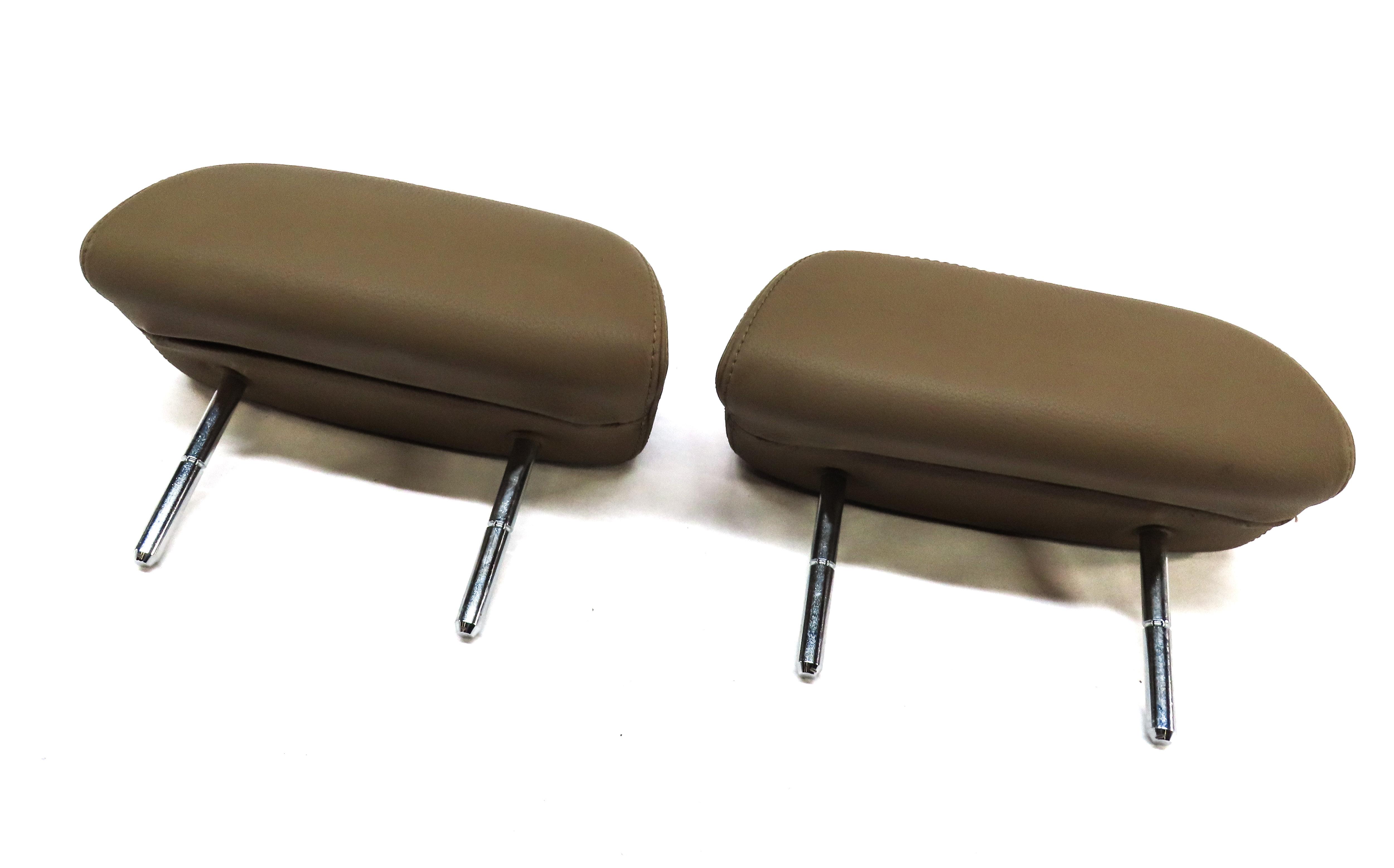 2007 BMW M6 COUPE E63 REAR LEFT & RIGHT HEADREST SET 2 (MERINO PORTLAND BROWN) — exact item pictured