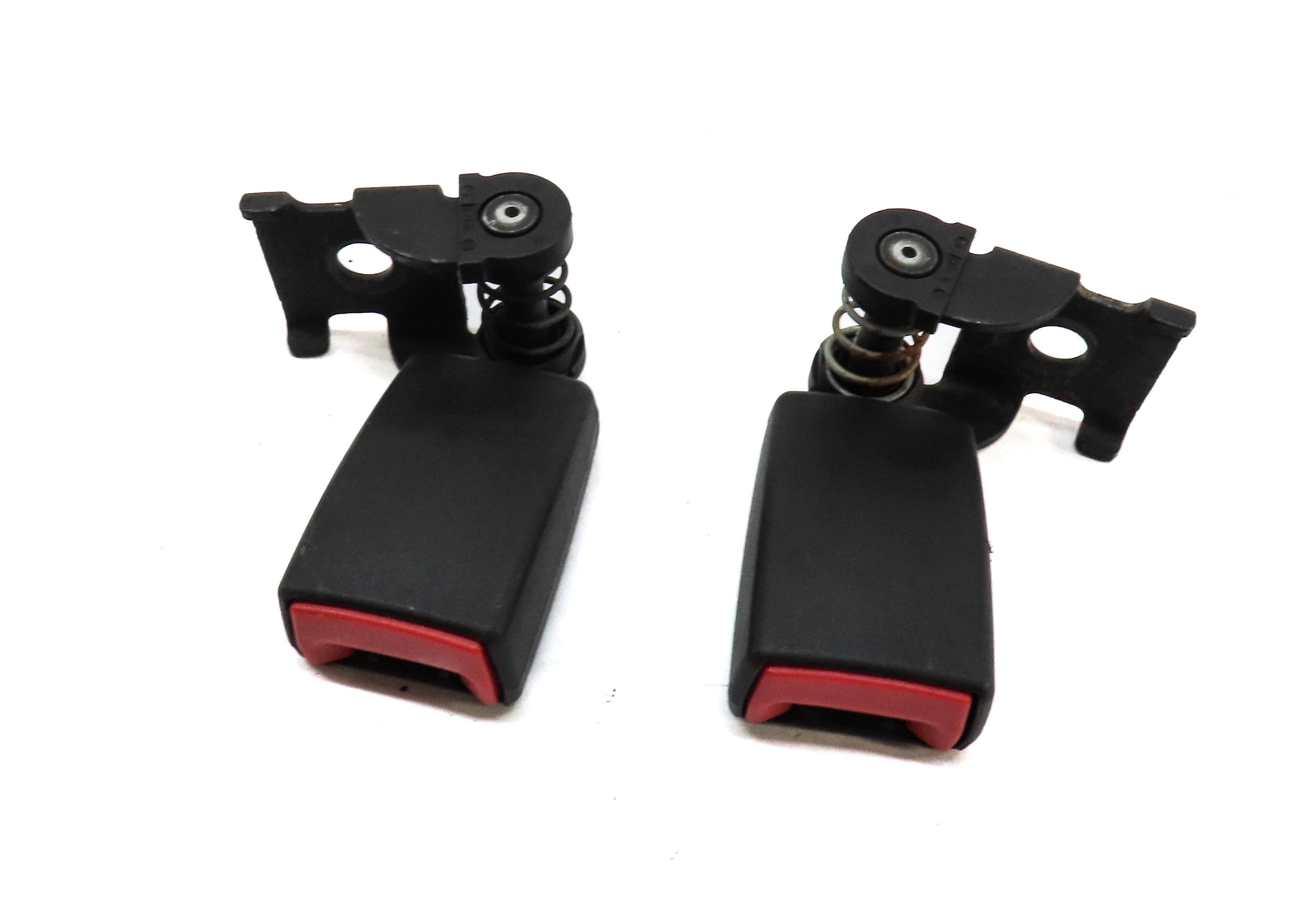2007 BMW M6 COUPE (E63) REAR LEFT & RIGHT SEATBELT BUCKLE RECEIVER SET 2 (BLACK) — exact item pictured