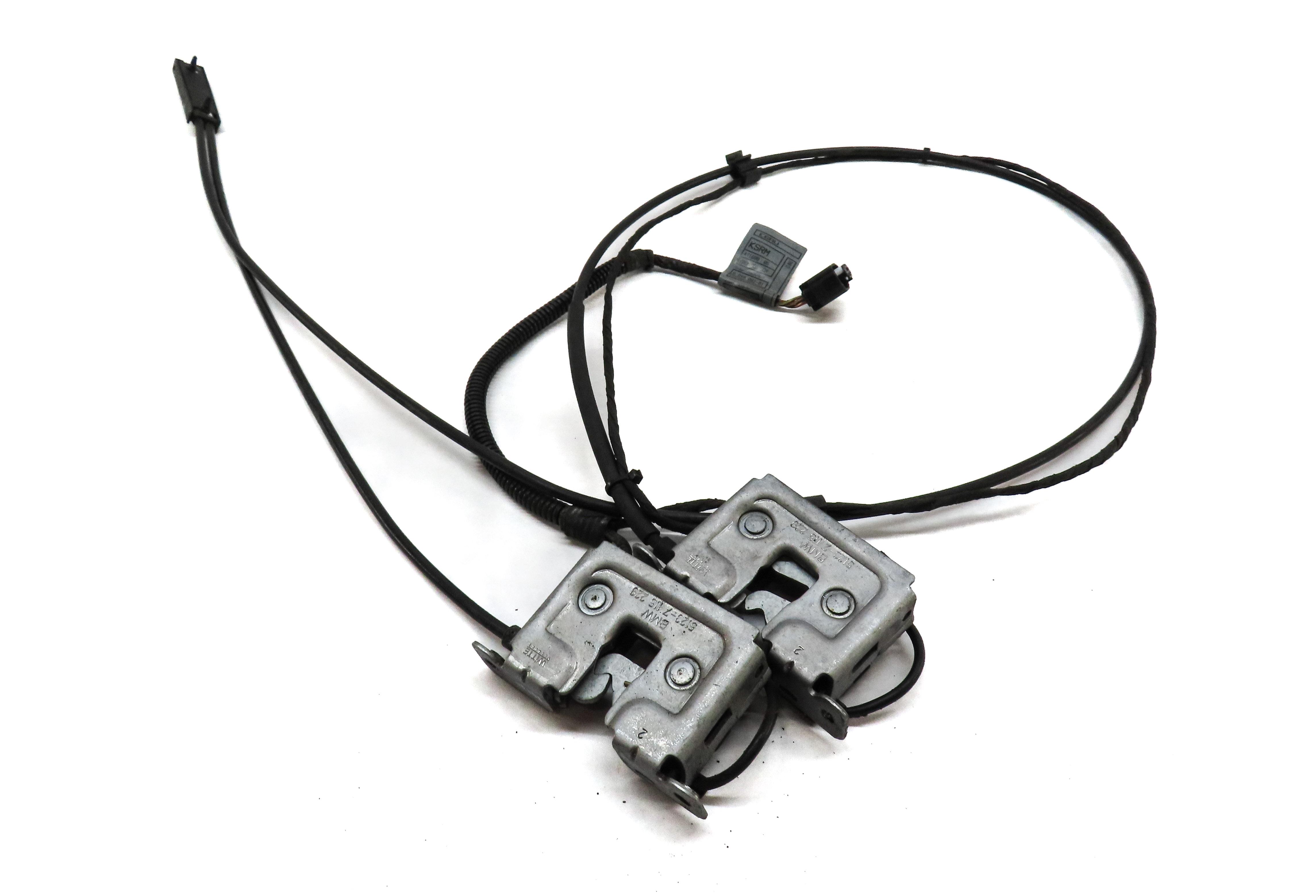 2007 BMW M6 COUPE (E63) HOOD LEFT & RIGHT LOCK LATCH SET 2 w/ CABLE — exact item pictured