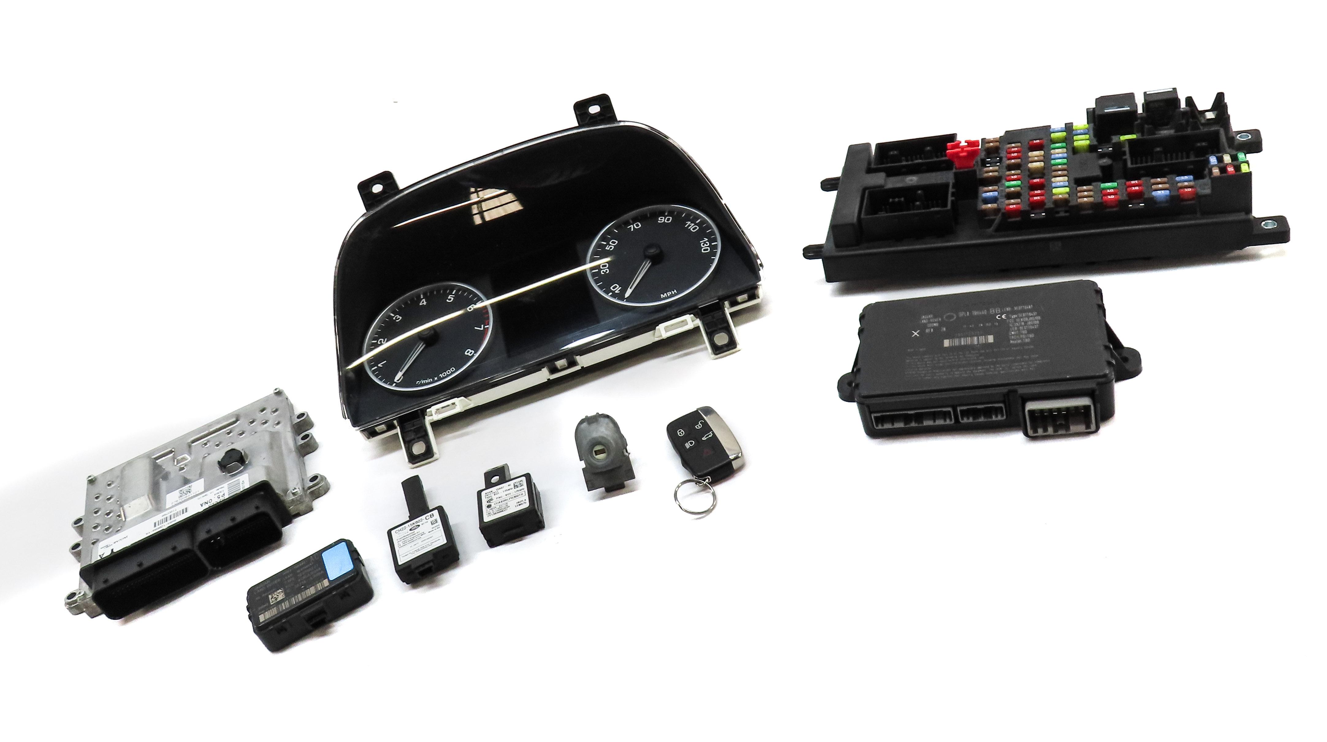 2013 LAND ROVER LR4 5.0L V8 ENGINE ECM BCM FUSE BOX IMMOBILIZER MODULE KEY SET — exact item pictured