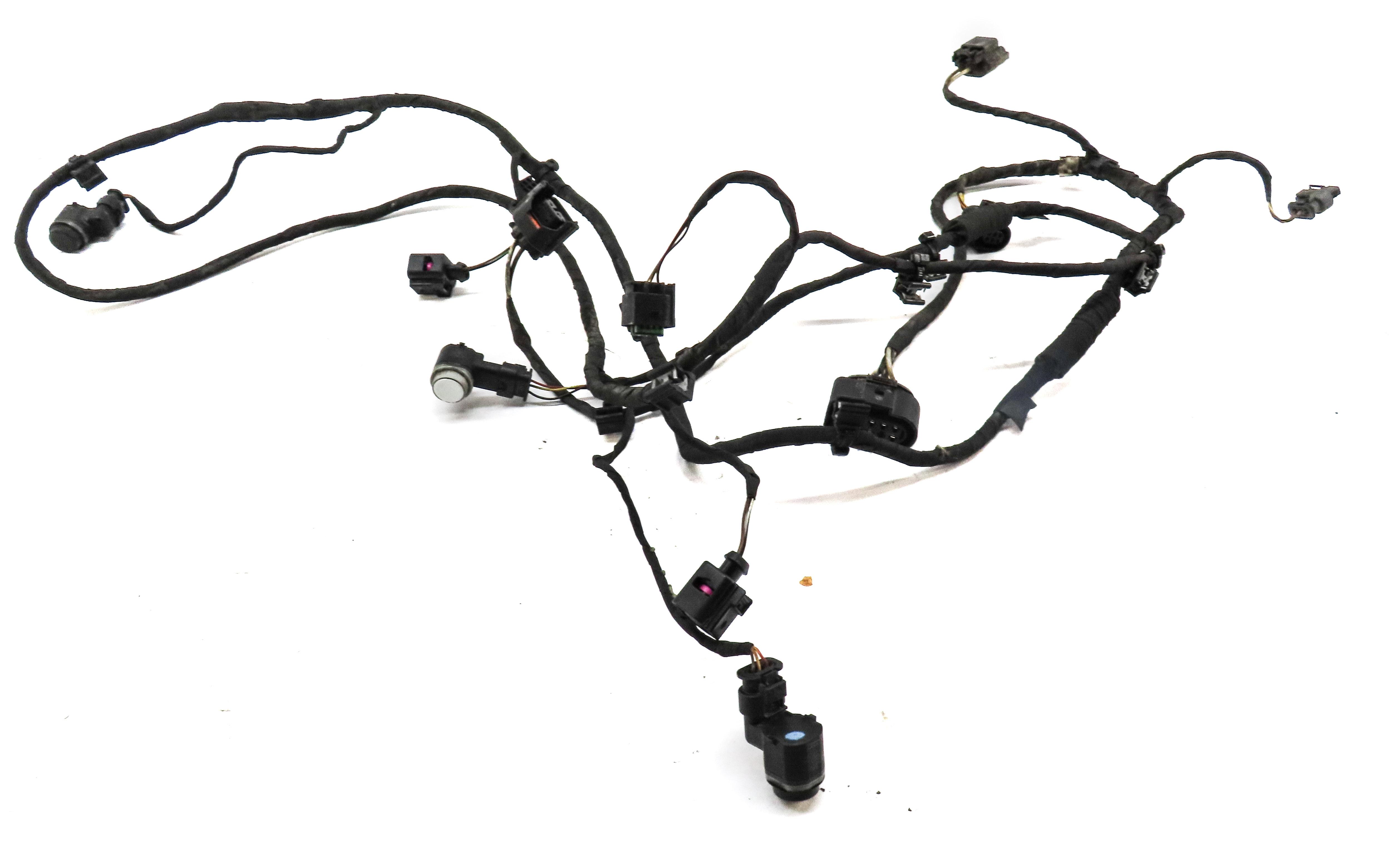 2012 AUDI Q7 (4L) FRONT PARK ASSIST PDC SENSOR SET3 (WHITE) w/ WIRING HARNESS — exact item pictured