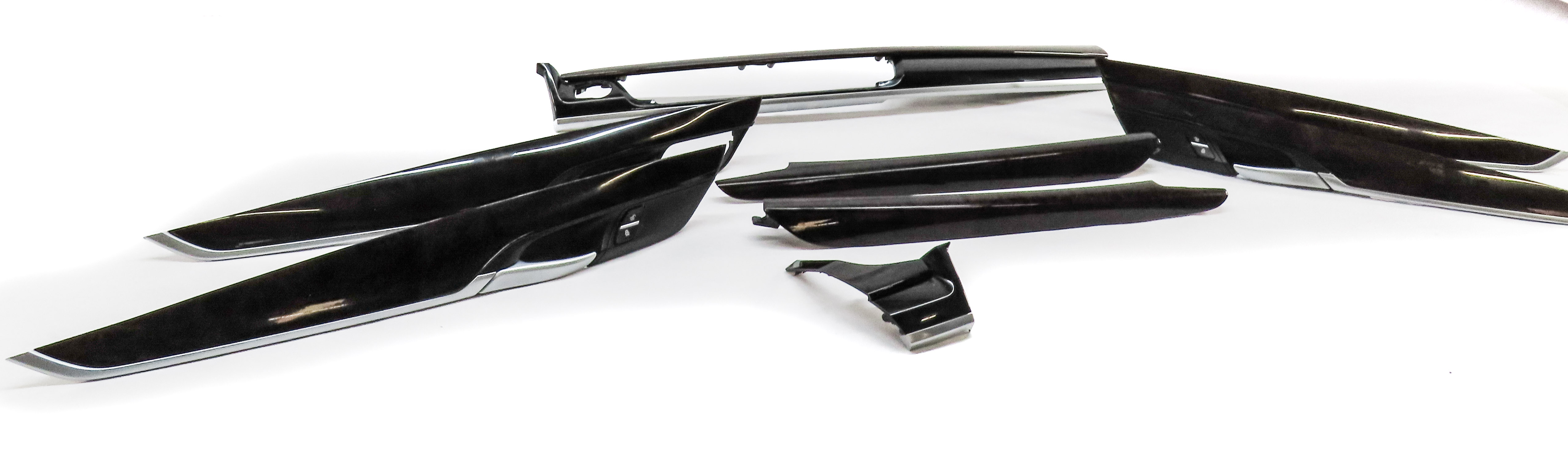 2016 BMW X5 (F15) FRONT REAR LEFT RIGHT DOOR DASH CONSOLE TRIM SET (Poplar Wood) — exact item pictured