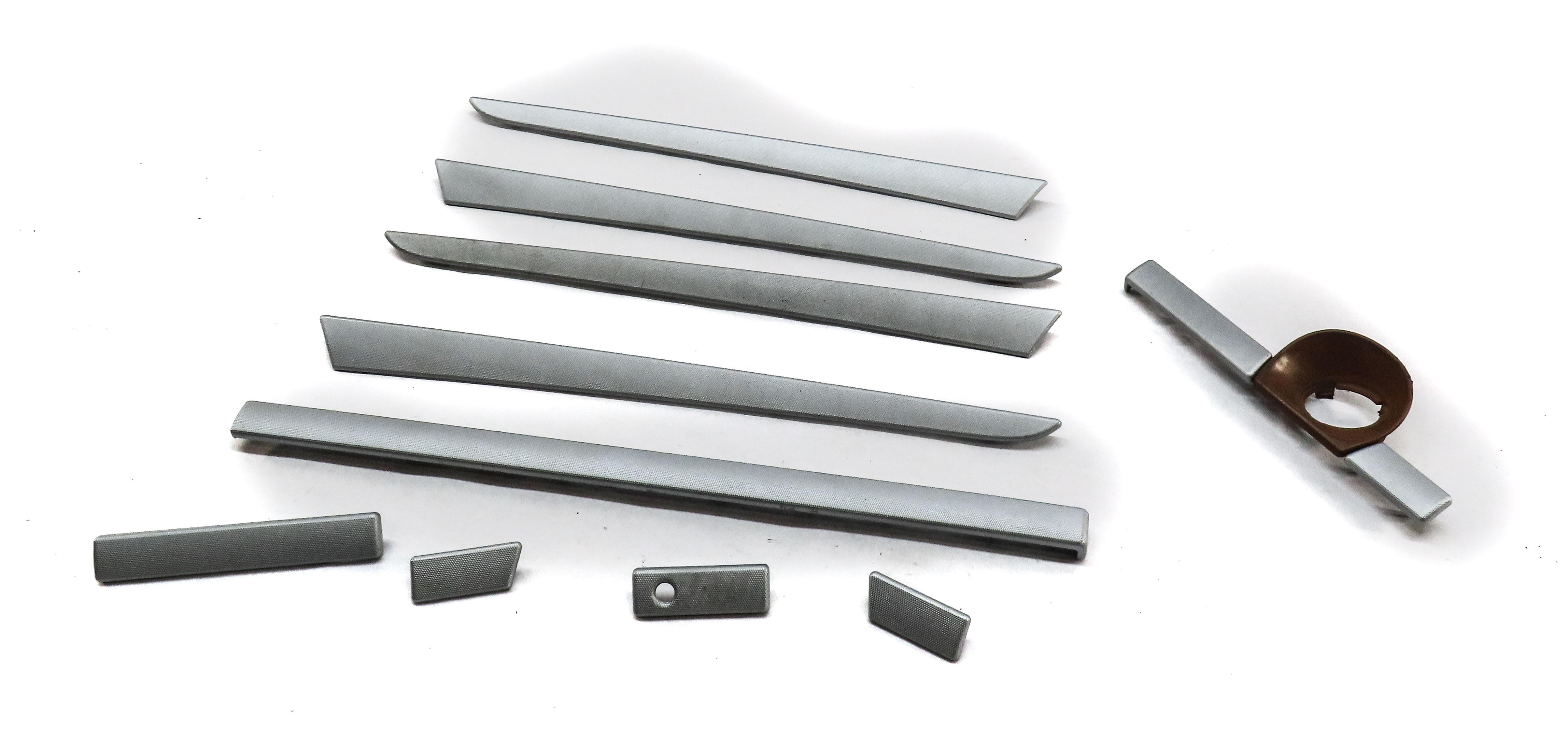 2005 PORSCHE CAYENNE (955) INTERIOR DASH & DOOR TRIM MOULDING SET (SILVER) — exact item pictured