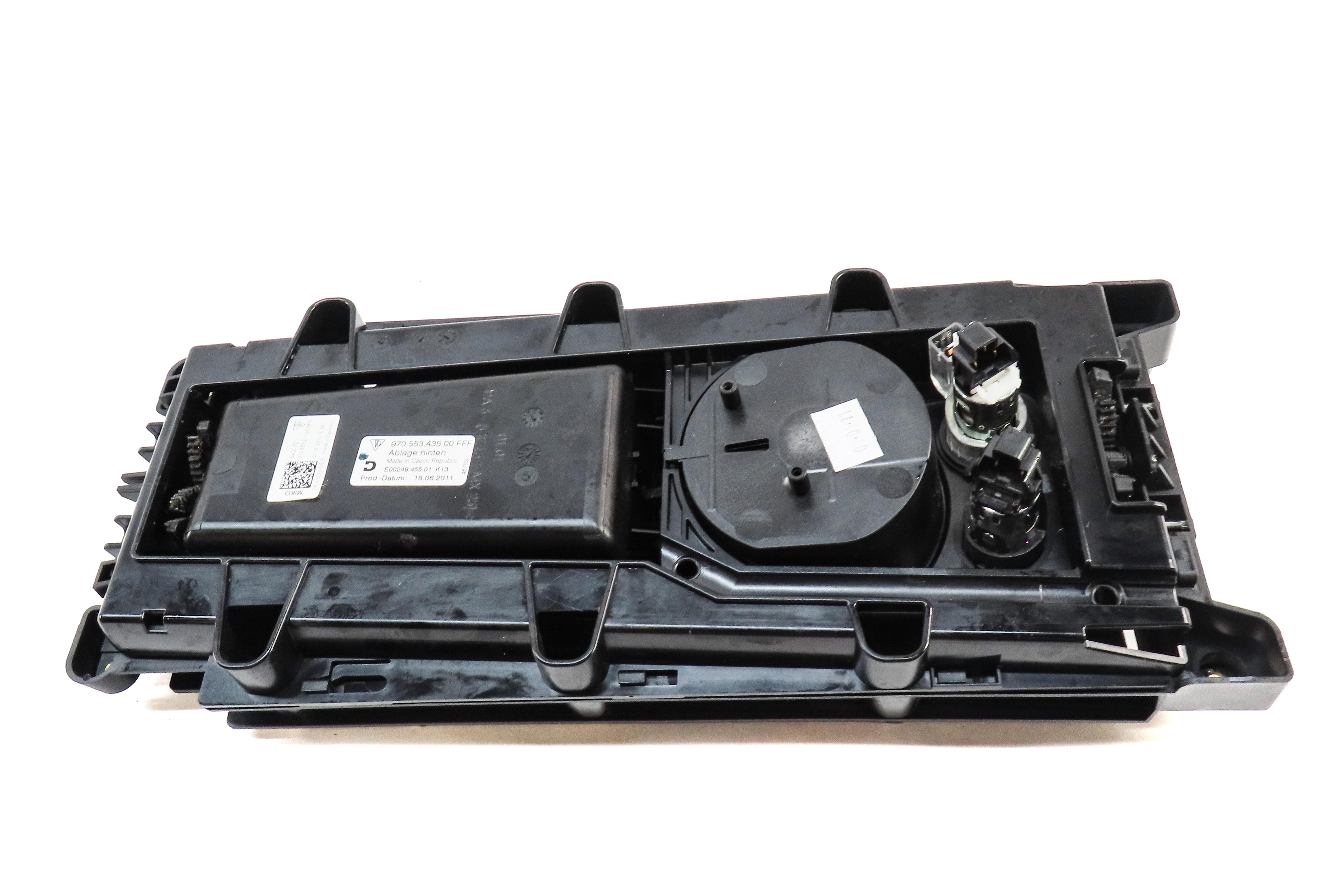 2012 PORSCHE PANAMERA (970 G1) REAR CENTER CONSOLE STORAGE COMPARTMENT CUPHOLDER — exact item pictured