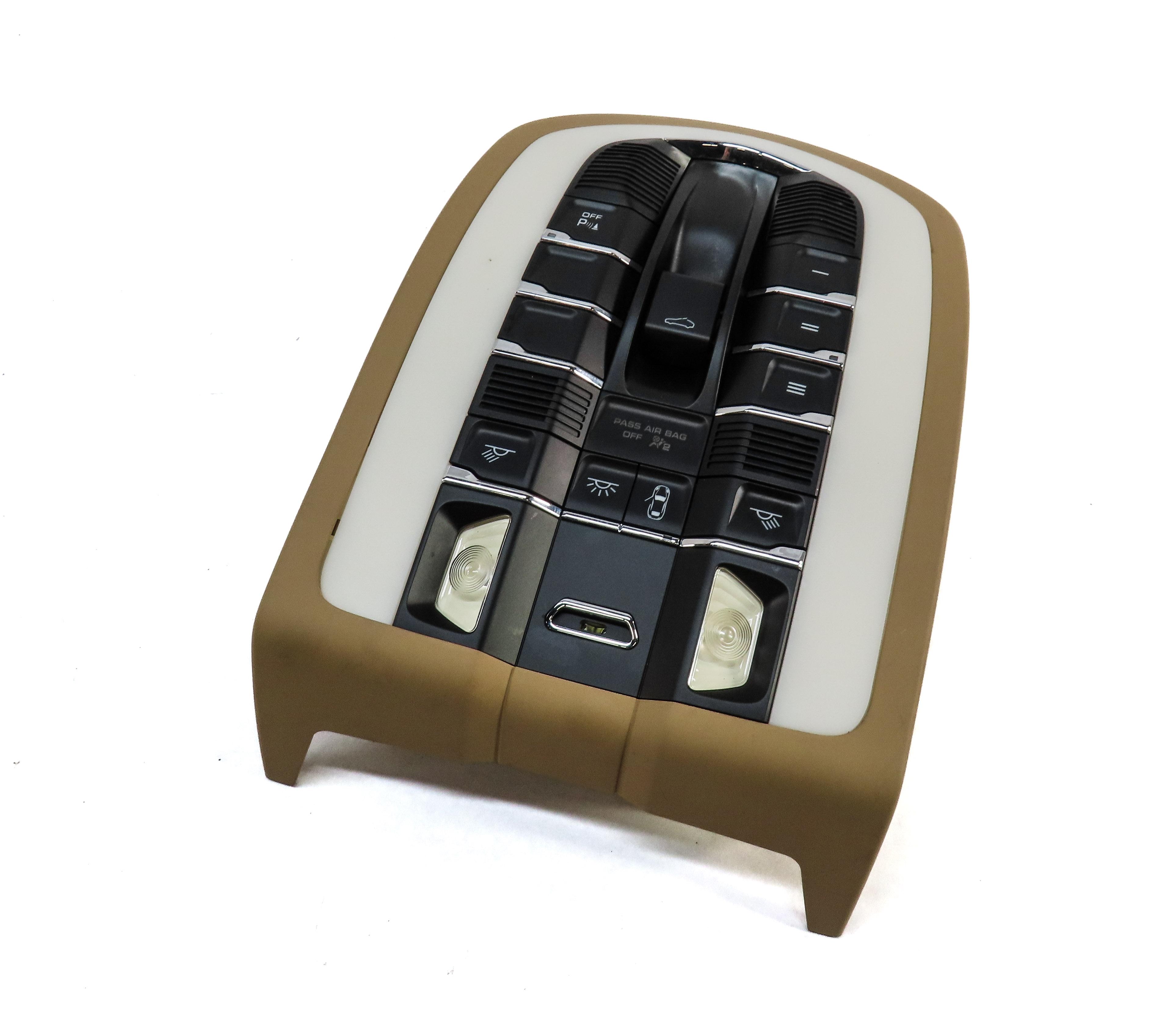 2012 PORSCHE PANAMERA 970 G1 FRONT CENTER ROOF DOME LIGHT MAP READING LAMP BEIGE — exact item pictured