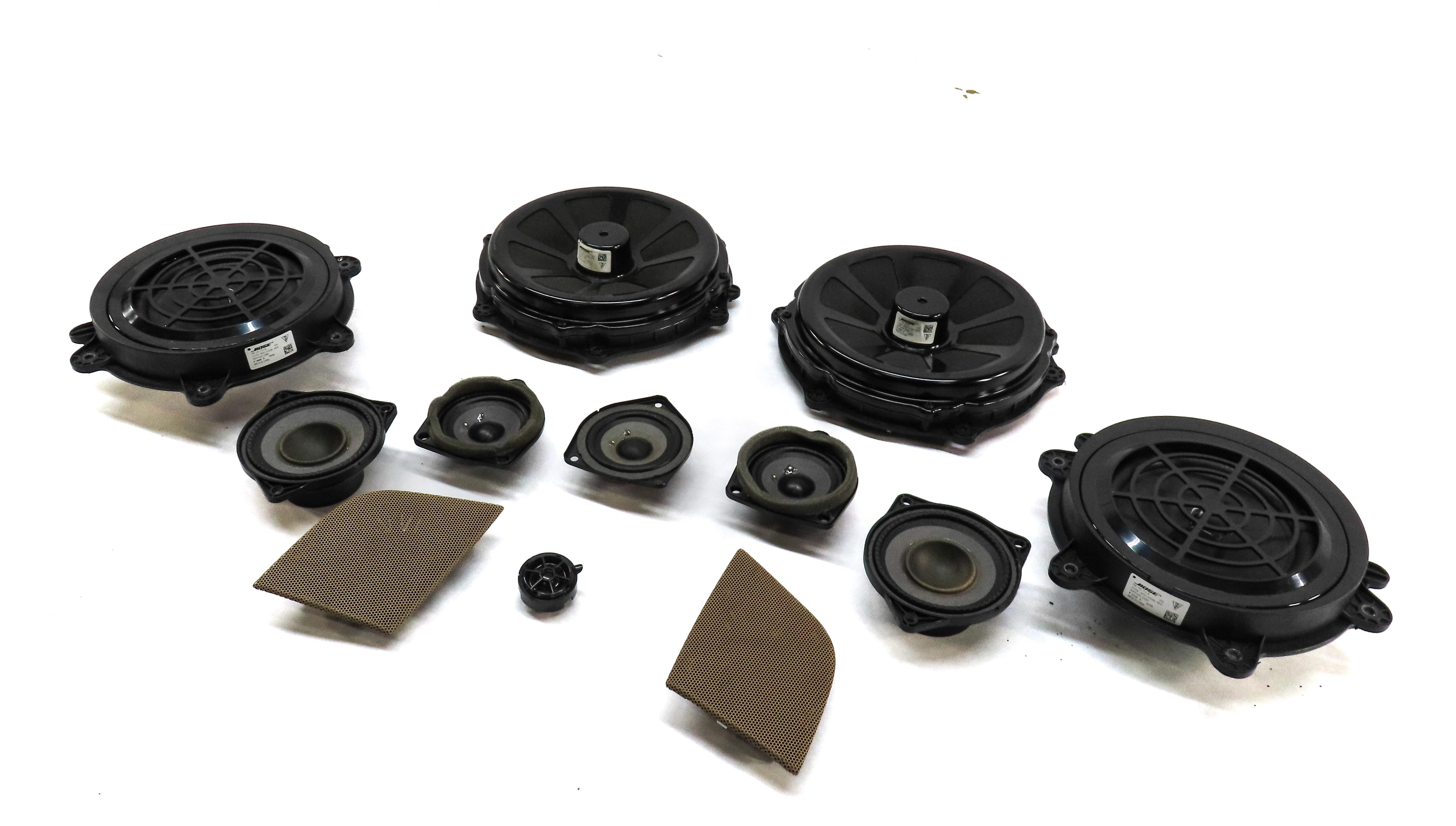 2012 PORSCHE PANAMERA (970 G1) FRONT REAR LEFT RIGHT BOSE SPEAKER SET 12 (BEIGE) — exact item pictured