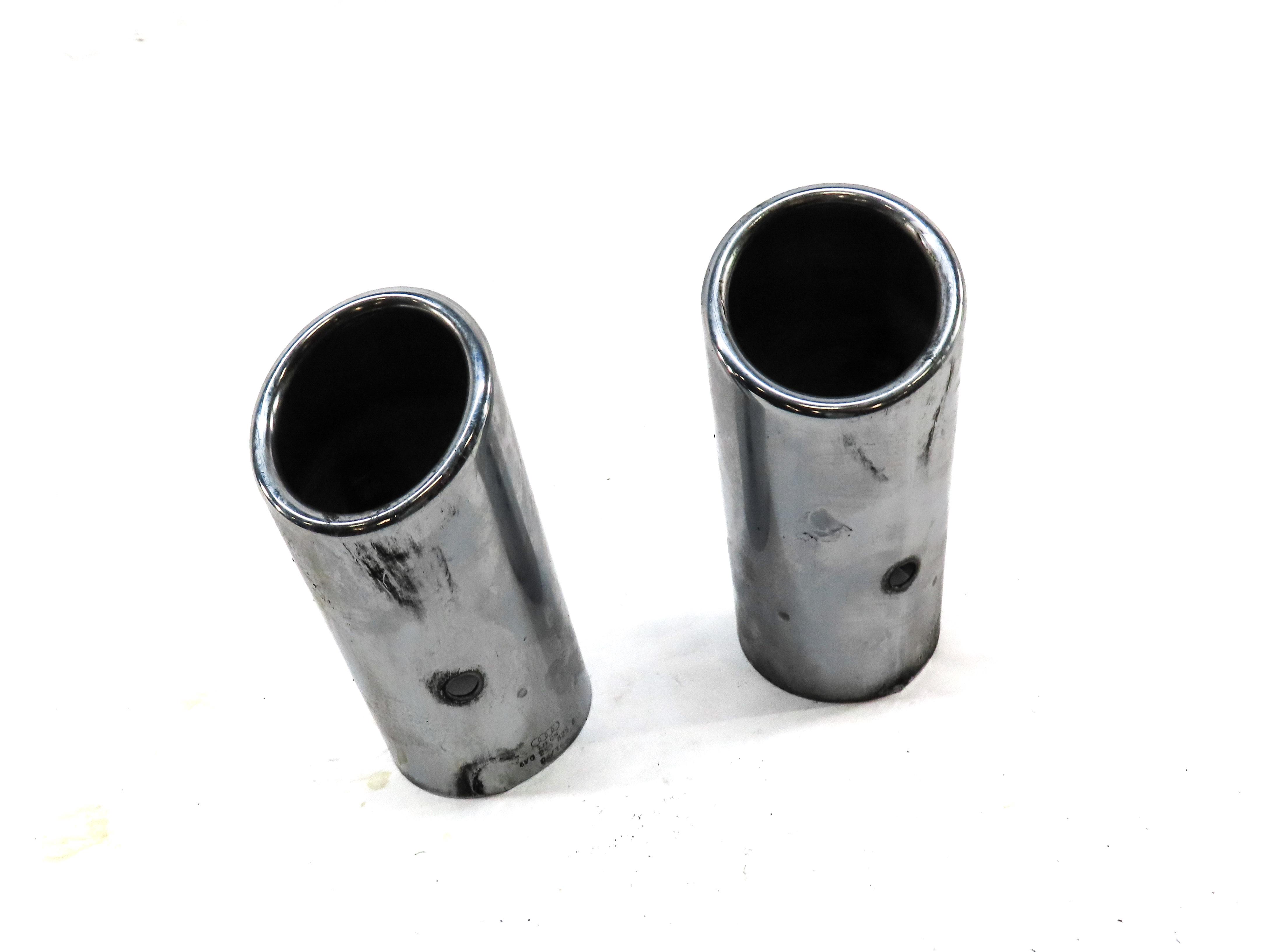 2017-2018 AUDI A3 (8V) 2.0L REAR LEFT & RIGHT MUFFLER EXHAUST TIP SET 2 (SILVER) — exact item pictured