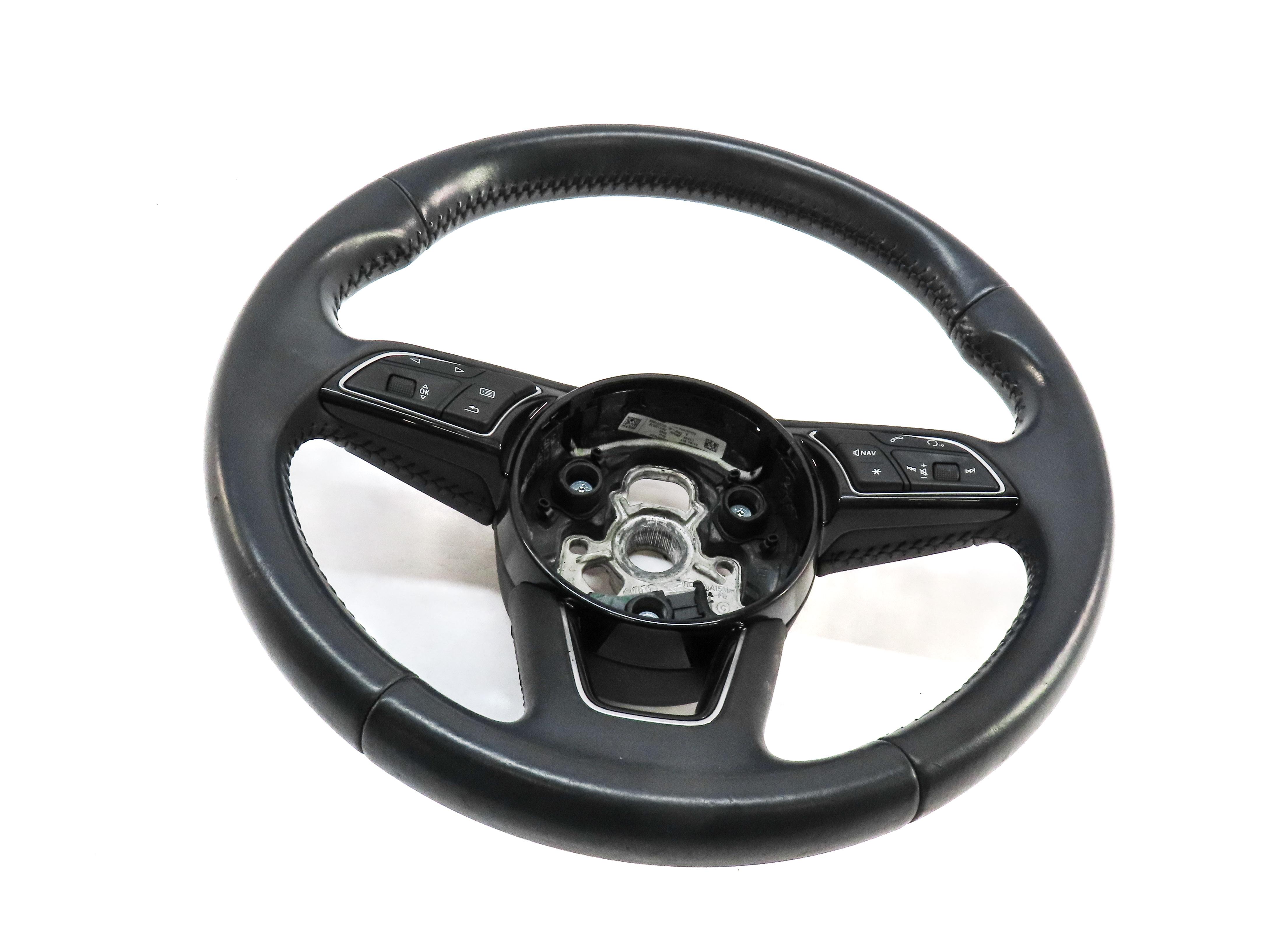 2017-2020 AUDI A3 S3 (8V 8Y) 3 SPOKE STEERING WHEEL w/ CONTROL SWITCH BUTTONS — exact item pictured