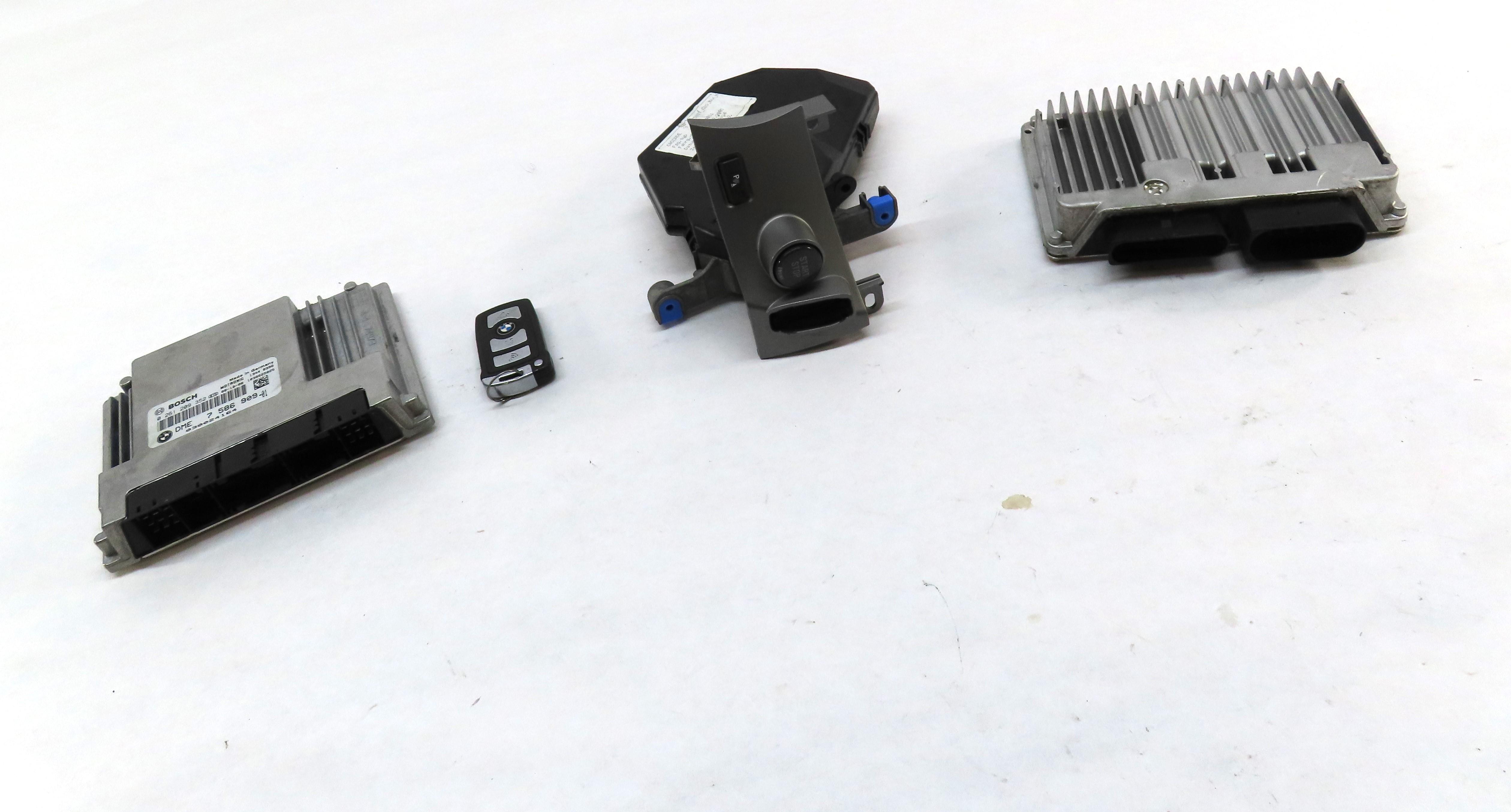 2006 BMW 750i (E65) 4.8L N62 ENGINE BODY CONTROL IGNITION MODULE KEY FOB SET — exact item pictured