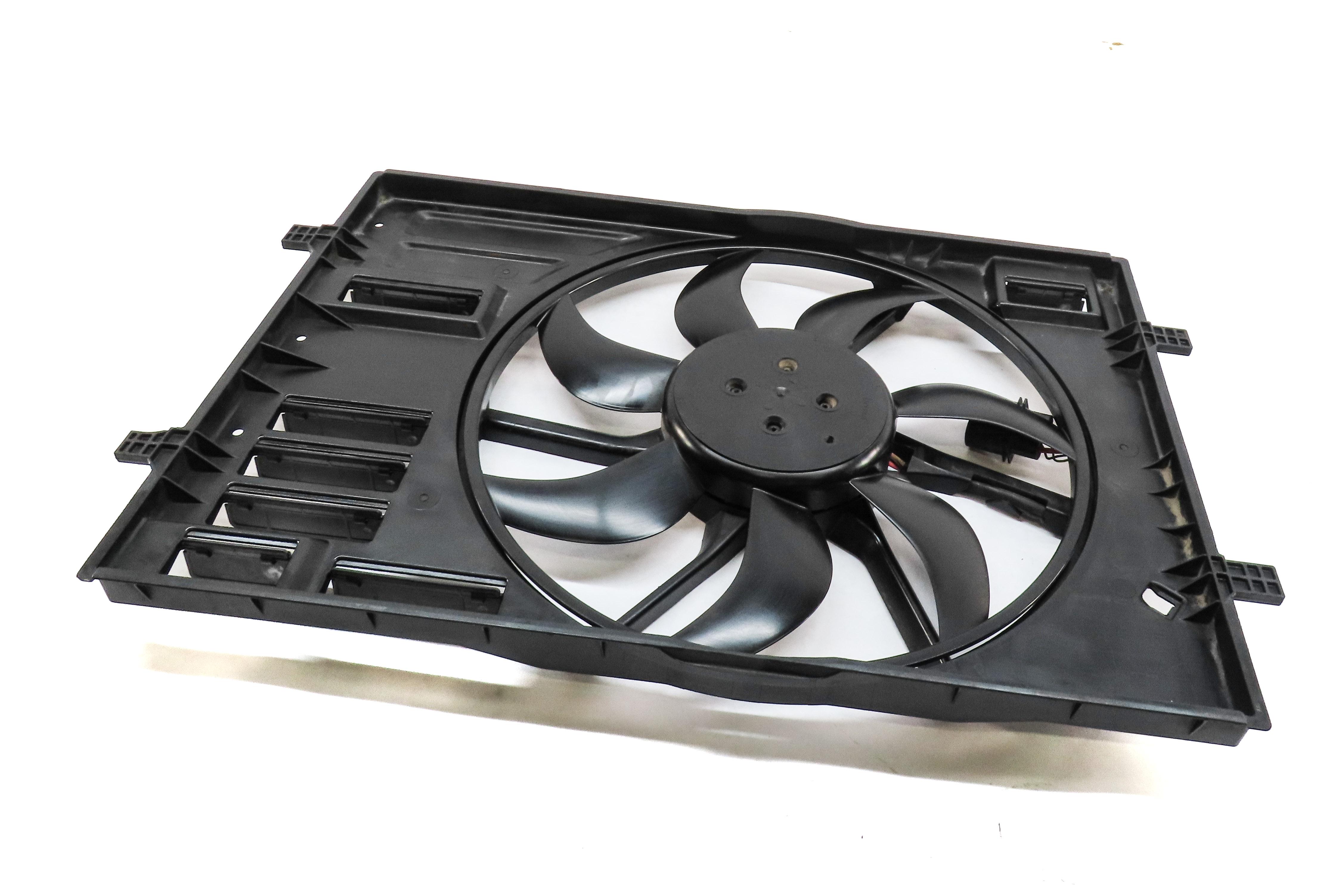 15-16 AUDI A3 (8V) 1.8L TURBO ENGINE RADIATOR COOLING FAN & SHROUD ASSEMBLY — exact item pictured