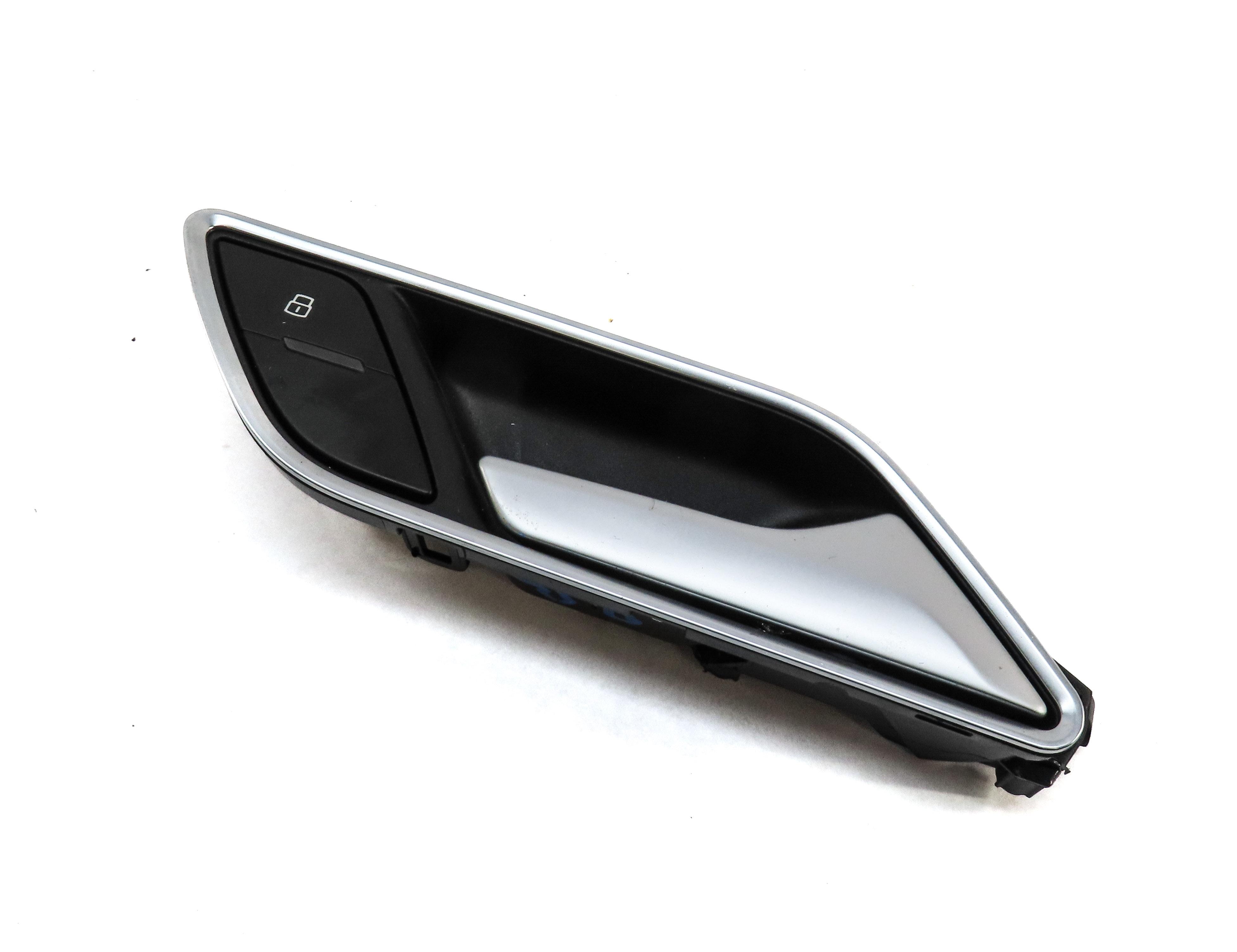 15-20 AUDI A3 S3 (8V) REAR RIGHT INTERIOR DOOR HANDLE w/ LOCK SWITCH BUTTON — exact item pictured