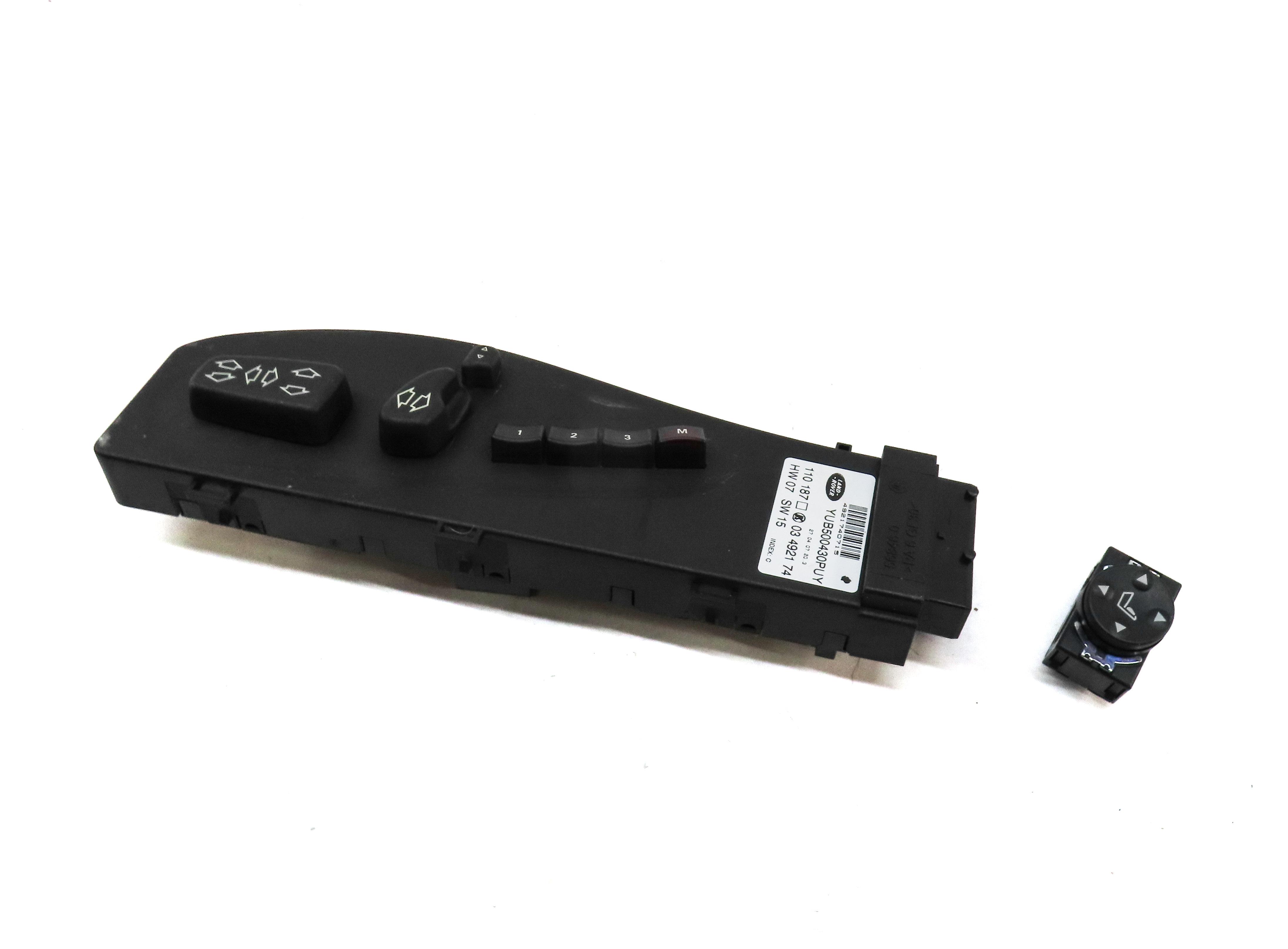 2007 LAND RANGE ROVER (L322) FRONT LEFT DRIVER SEAT ADJUST SWITCH SET 2 (BLACK) — exact item pictured