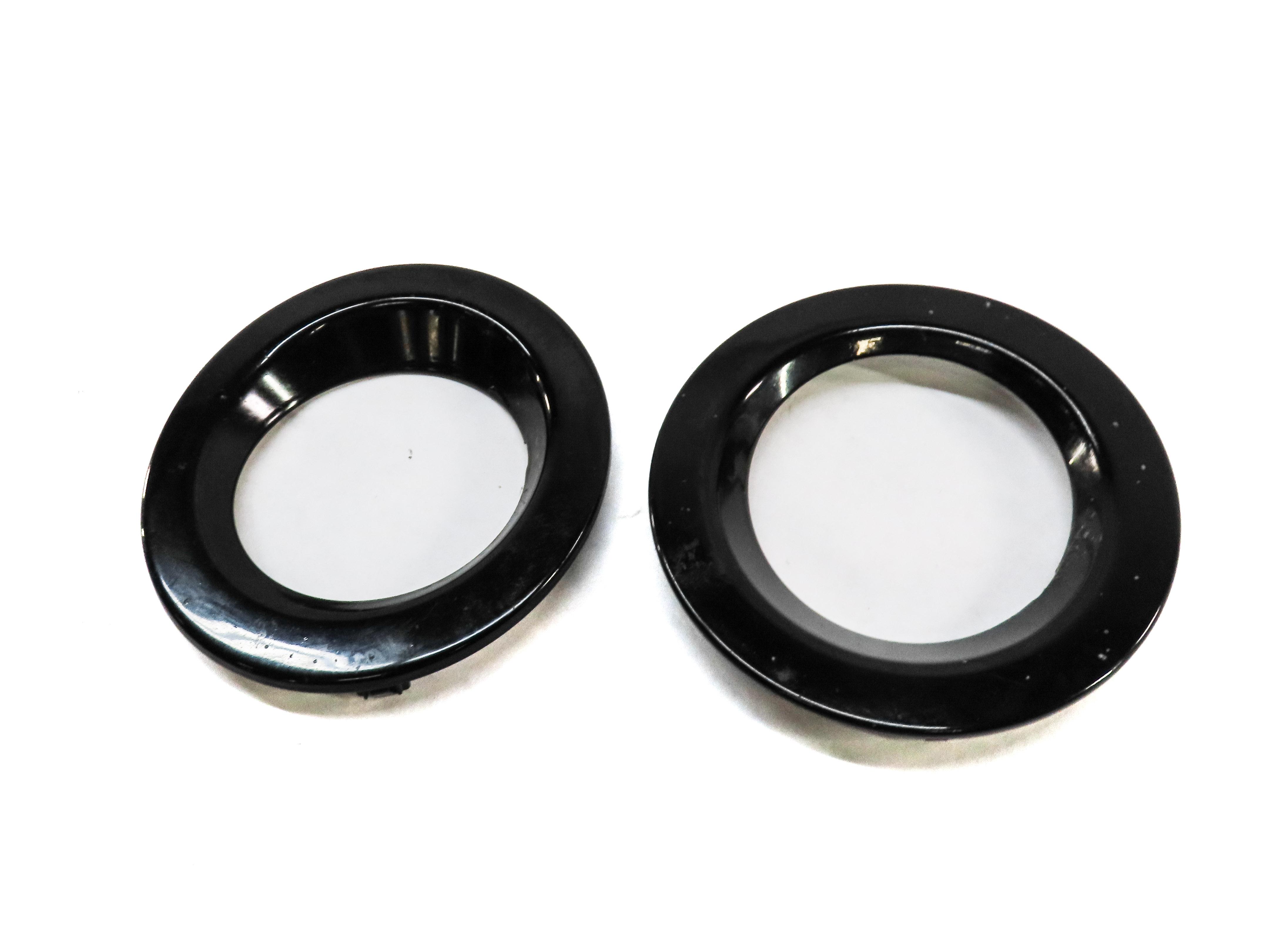 2007 LAND RANGE ROVER (L322) FRONT LEFT & RIGHT BUMPER FOGLIGHT TRIM SET (BLACK) — exact item pictured