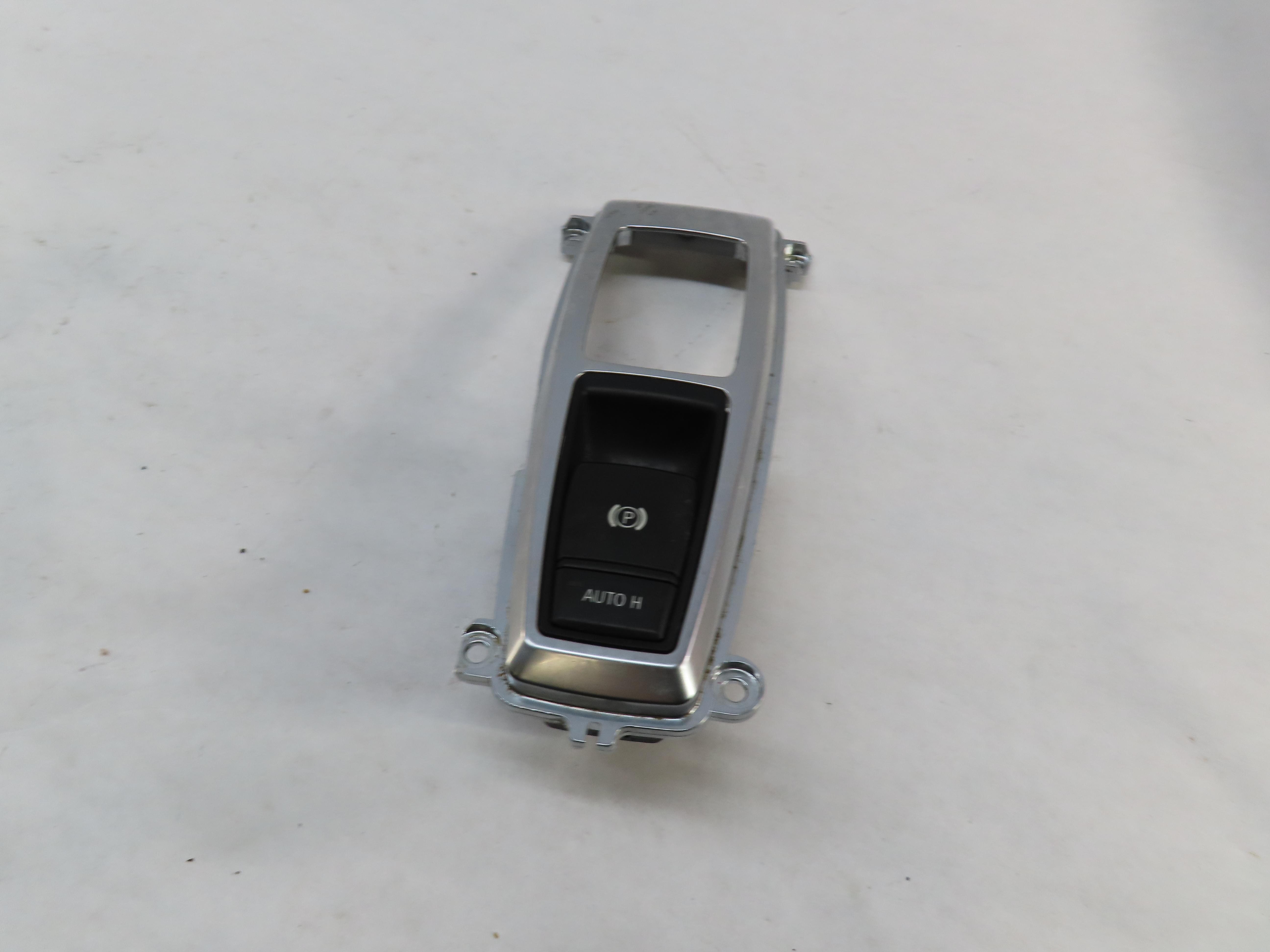 2009 BMW X5 (E70) EMERGENCY PARKING BRAKE SWITCH BUTTON w/ TRIM — exact item pictured