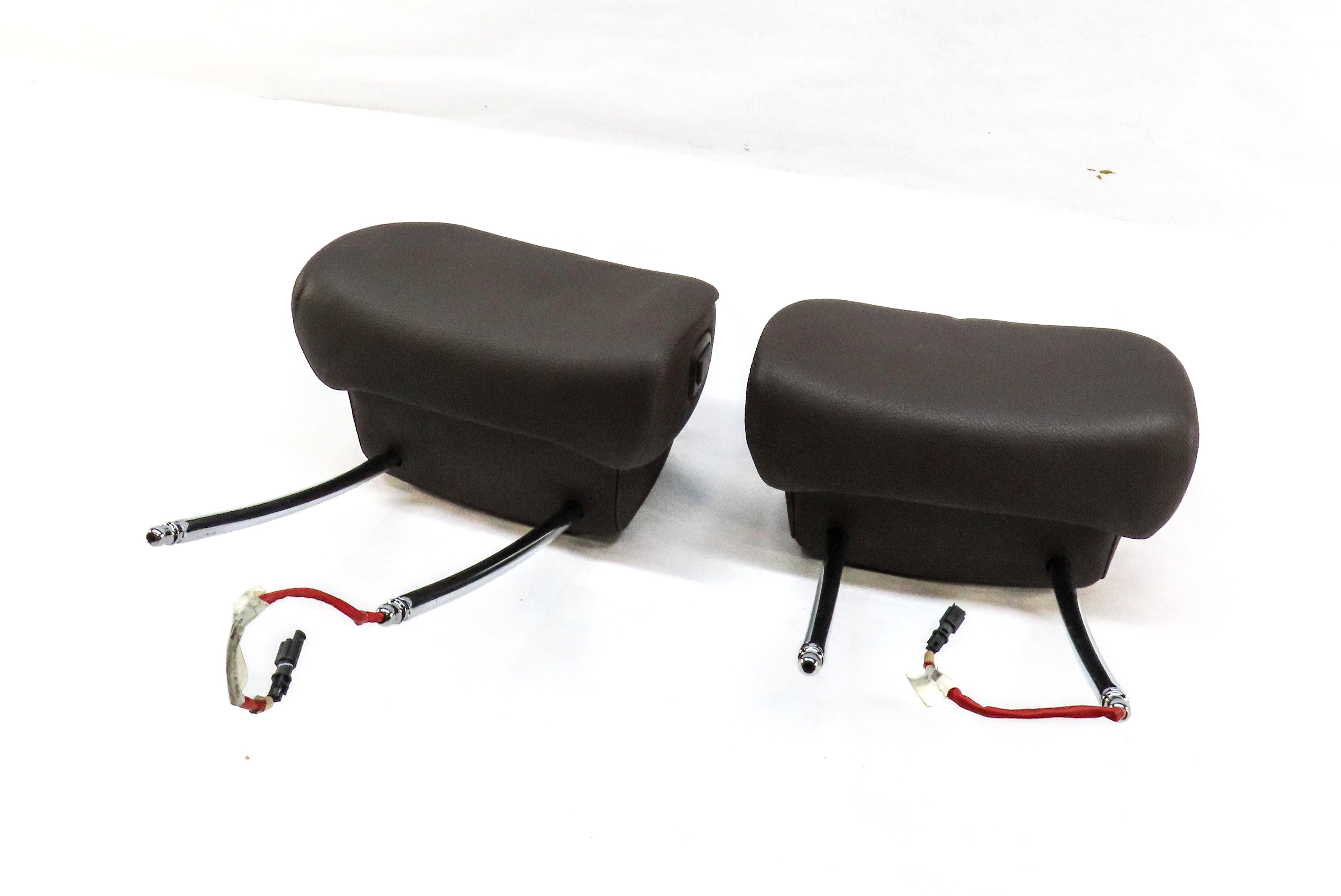 2008-2010 BMW X5 (E70) FRONT LEFT & RIGHT SEAT ACTIVE HEADREST SET-2 (BROWN) — exact item pictured