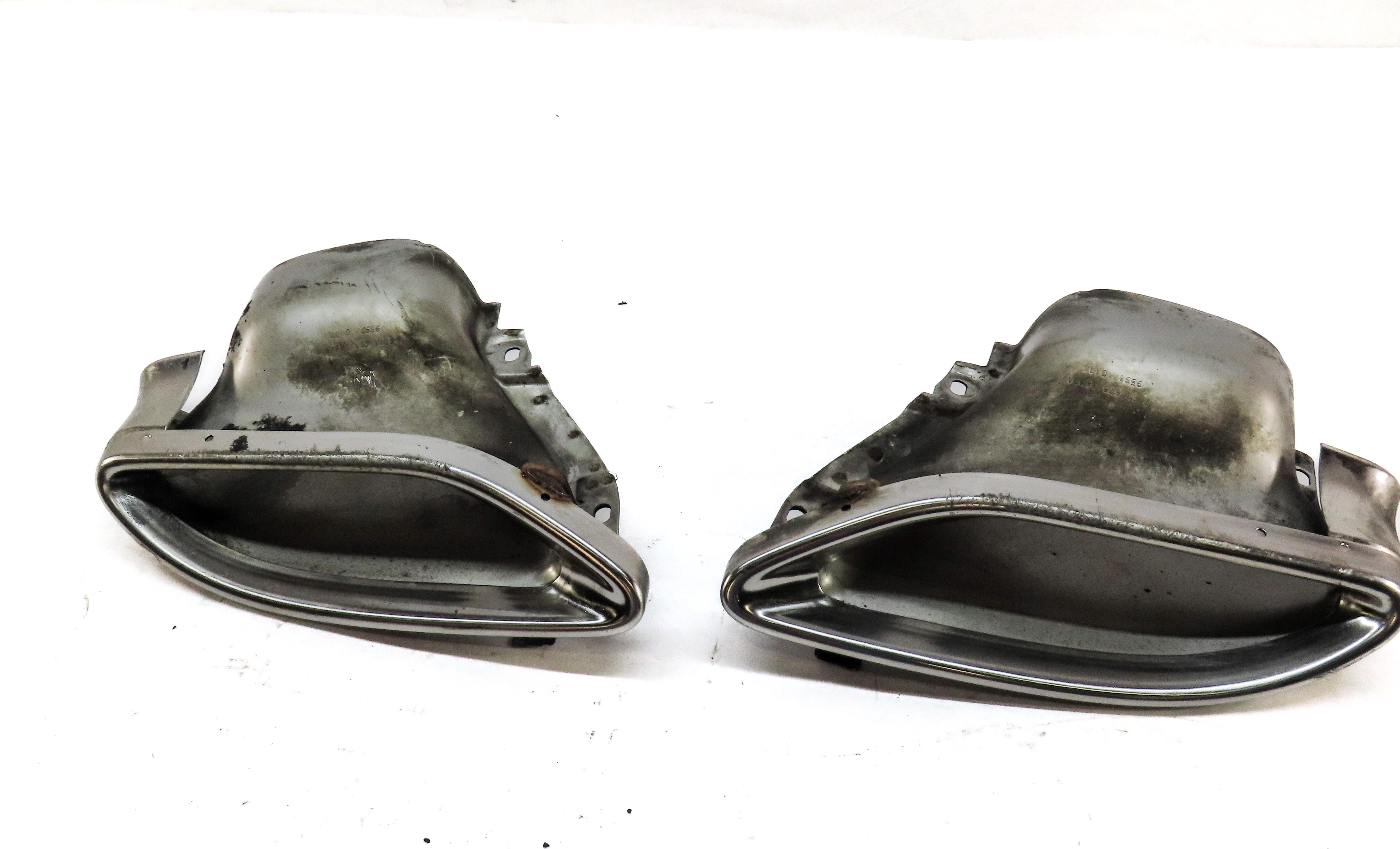 2013-2016 MERCEDES E350 (W212) REAR LEFT & RIGHT MUFFLER PIPE EXHAUST TIP SET — exact item pictured