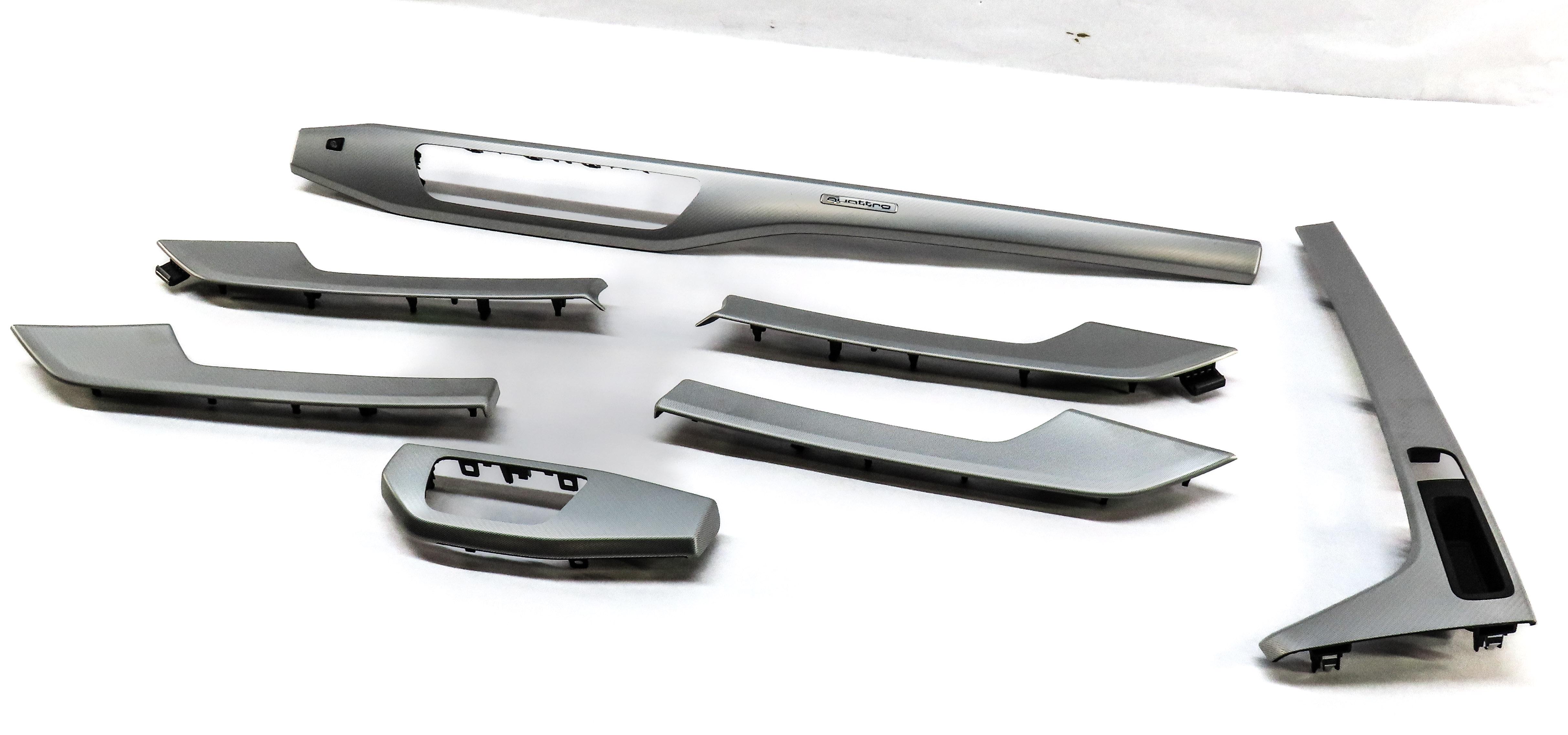 2017 AUDI A4 (B9 8W) DASH DOOR CONSOLE TRIM SET (ALUMINUM ELIPSE STT) — exact item pictured