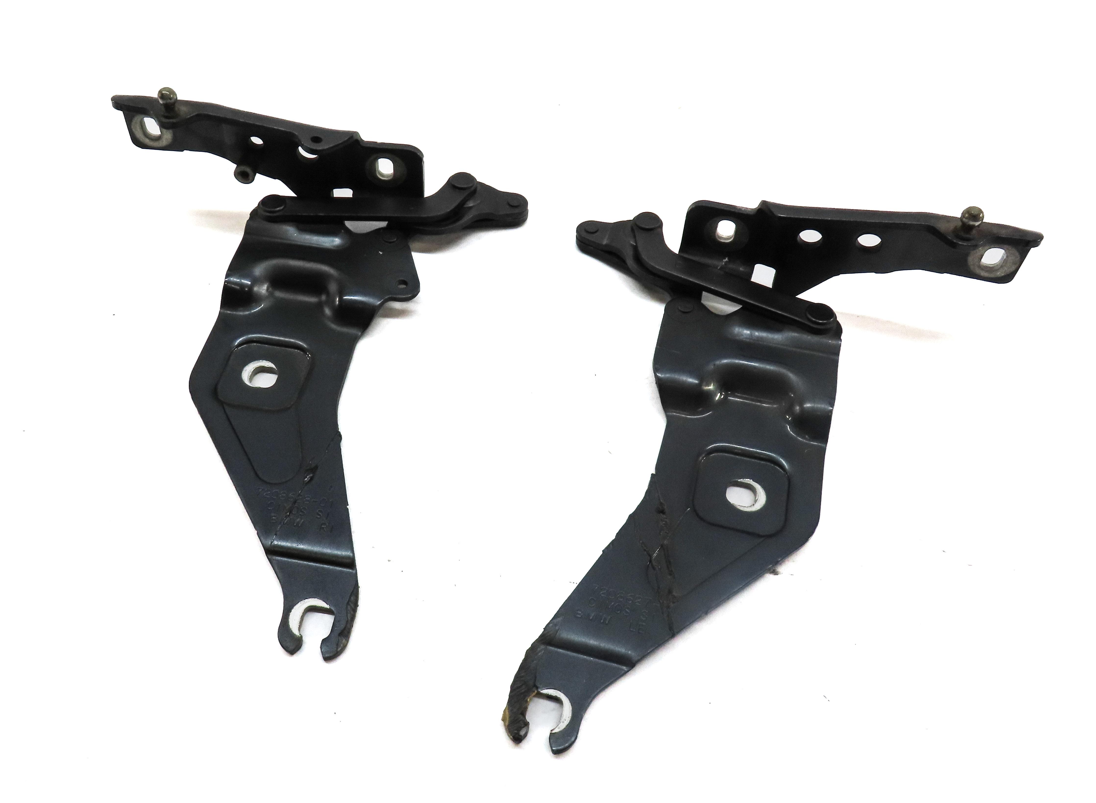 07-14 BMW X5 X6 (E70 E71) FRONT LEFT & RIGHT HOOD HINGE SET (PLATINUM GRAY A68) — exact item pictured