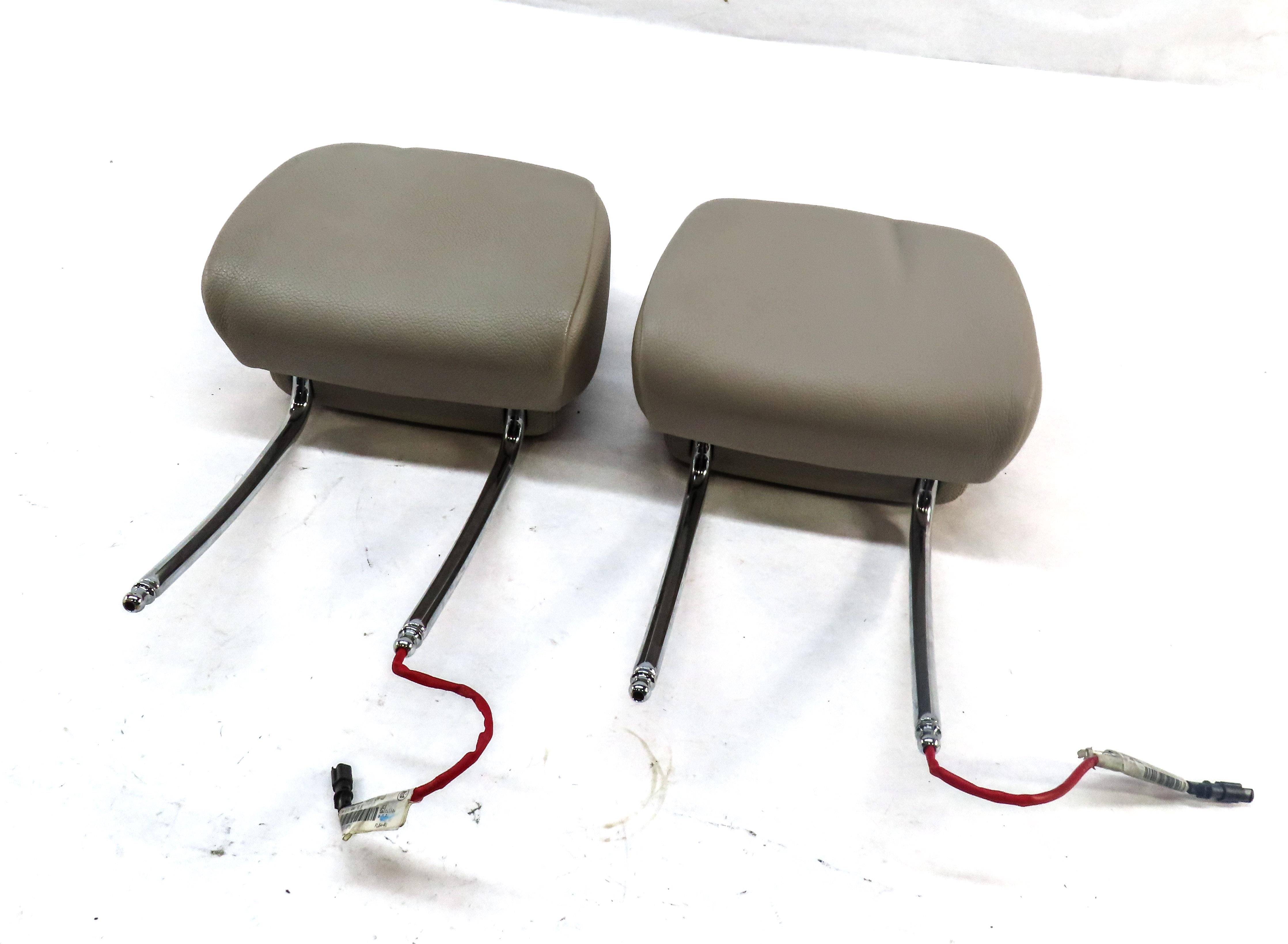 2011-2013 BMW X5 (E70) FRONT LEFT & RIGHT SEAT HEADREST SET-2 (OYSTER LEATHER) — exact item pictured