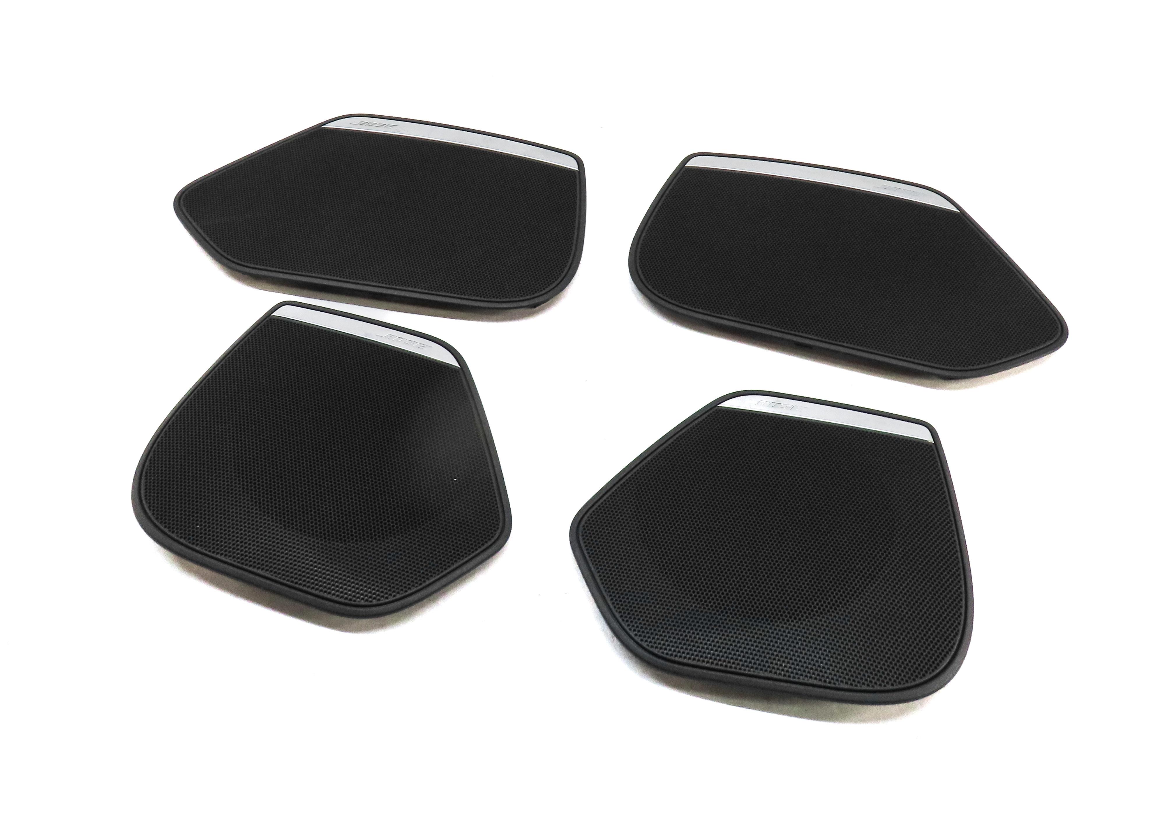 2012 AUDI A7 (C7 4G8) BOSE SPEAKER COVER GRILLE TRIM SET 4 (BLACK & SILVER) — exact item pictured
