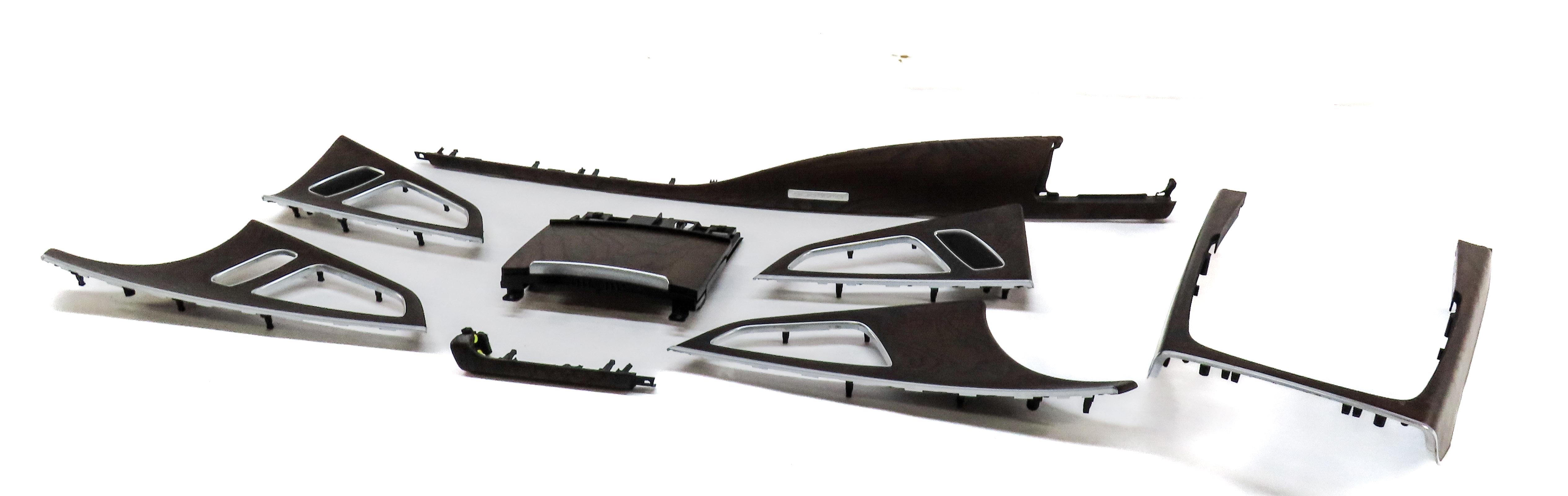 2012 AUDI A7 (C7 4G8) FRONT REAR LEFT RIGHT FINE GRAIN ASH WOOD TRIM SET 8 — exact item pictured