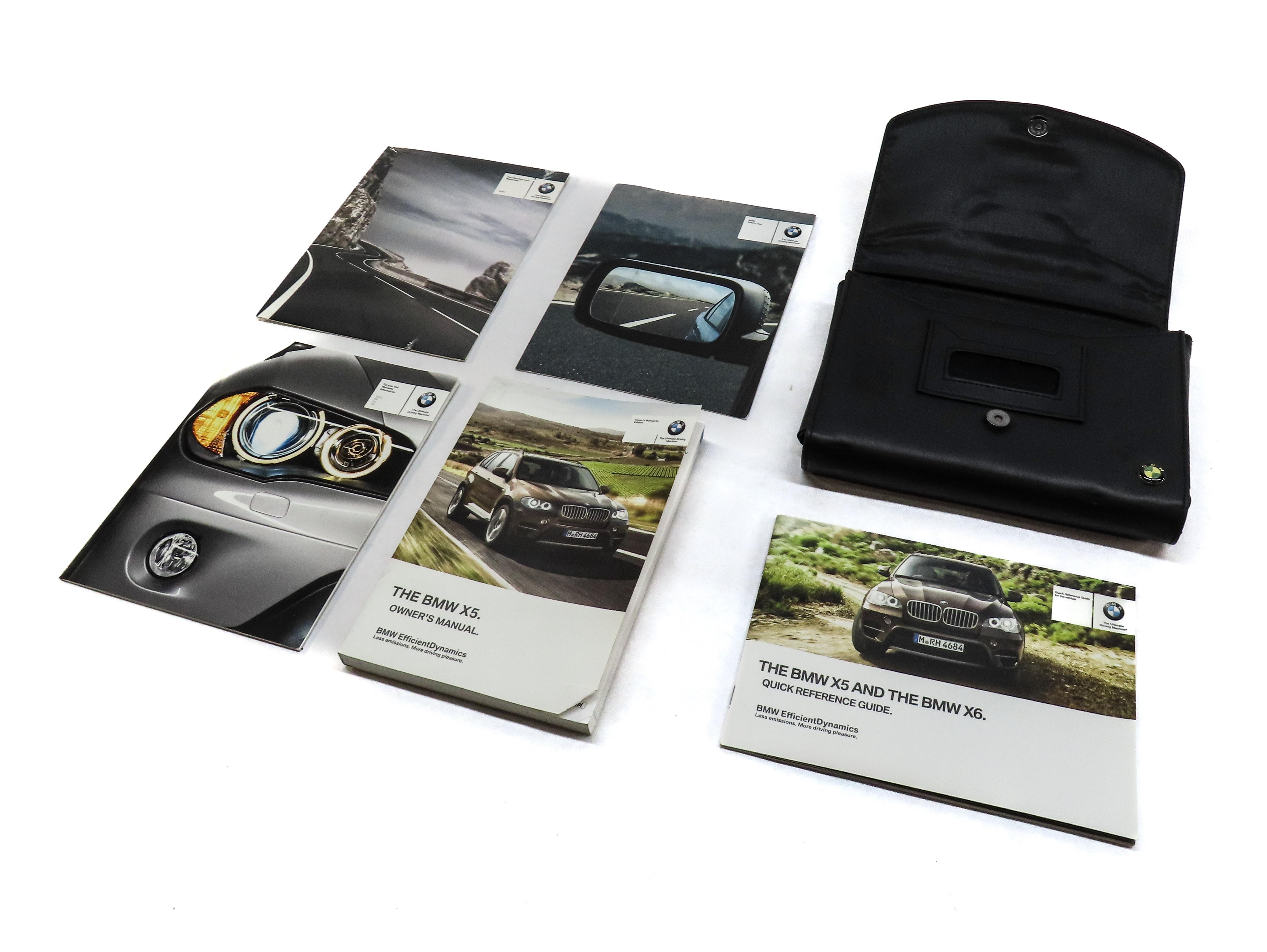 2012 BMW X5 (E70) OWNERS MANUAL BOOKLET SET 5 w/ CARRYING CASE — exact item pictured