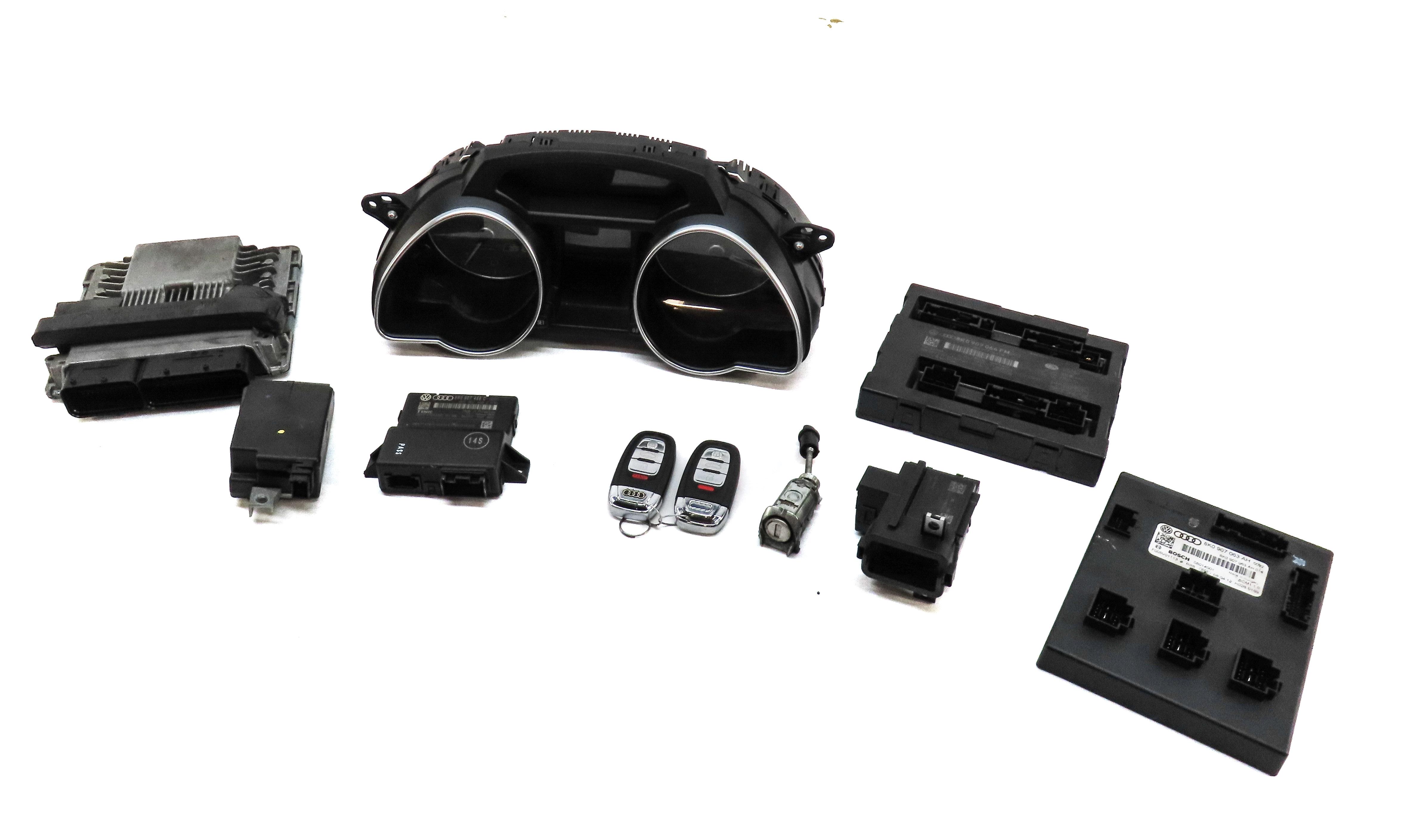 2013 AUDI S5 (B8 8T) 3.0L CGXC ENGINE ECM BCM GATEWAY IMMOBILIZER MODULE KEY SET — exact item pictured