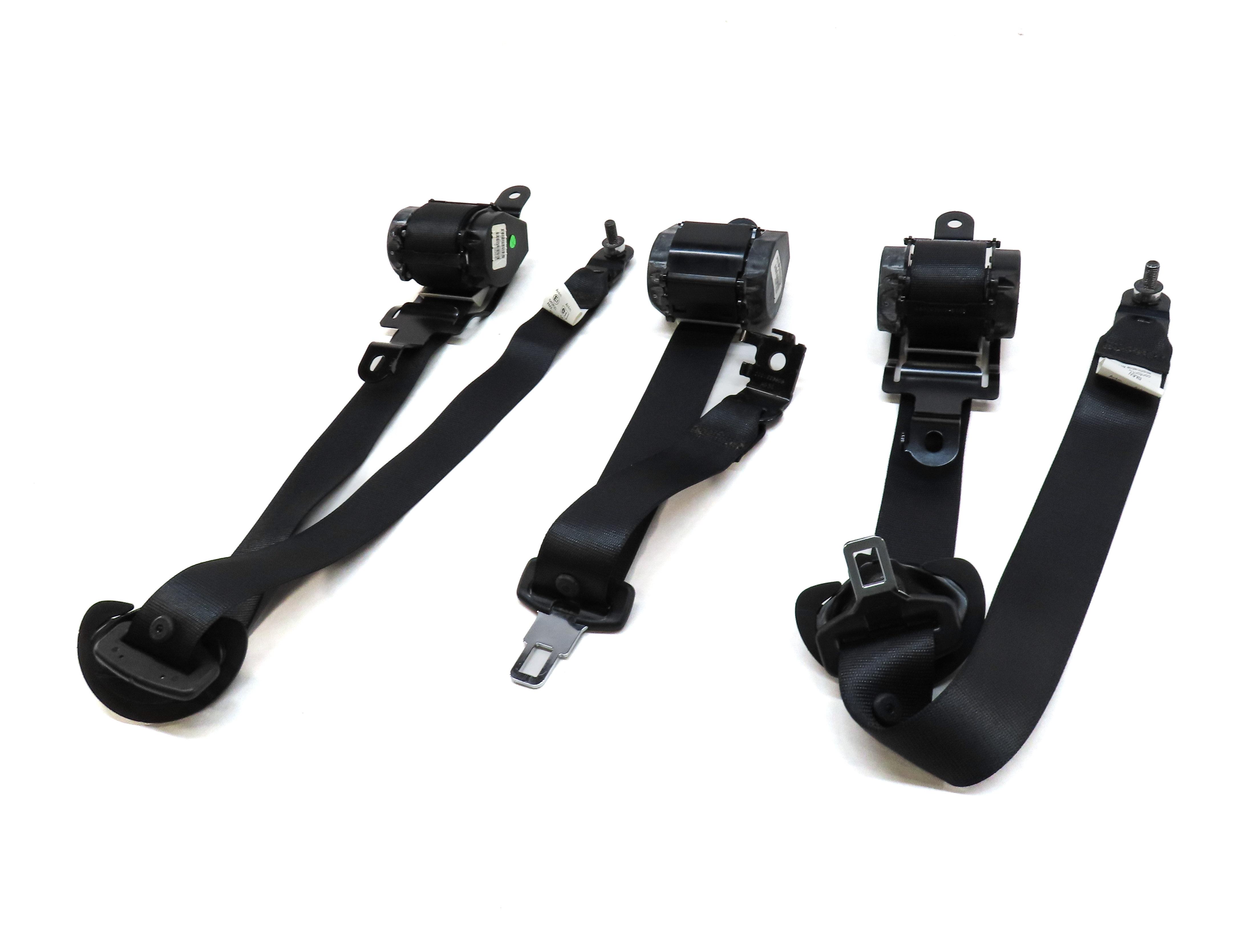2011 BMW X5 (E70) REAR 2ND ROW LEFT RIGHT CENTER SEATBELT RETRACTOR SET3 (BLACK) — exact item pictured