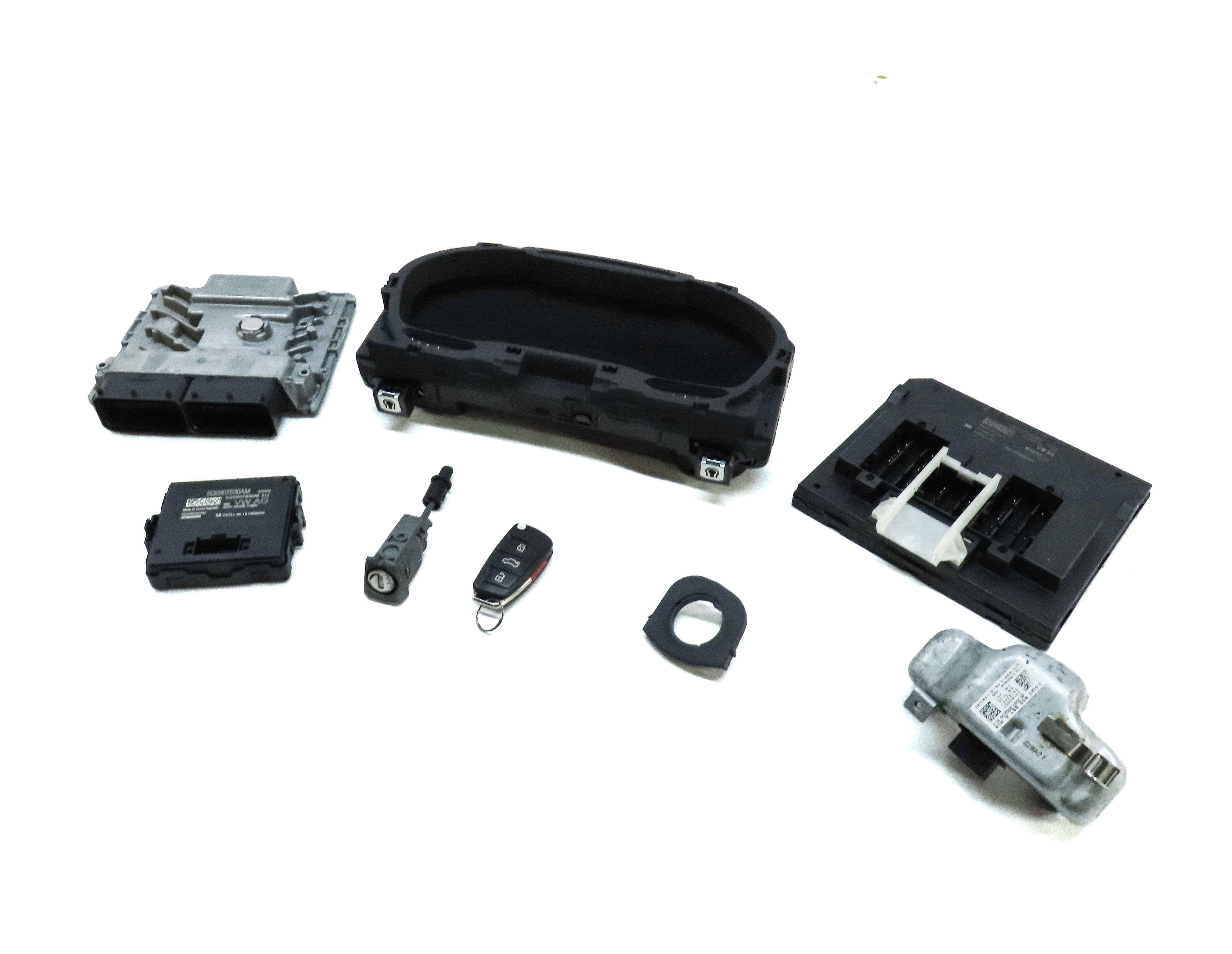 2017 AUDI A3 (8V) 2.0L TURBO CNTC SPEEDOMETER BODY ENGINE MODULE & LOCK KEY SET — exact item pictured